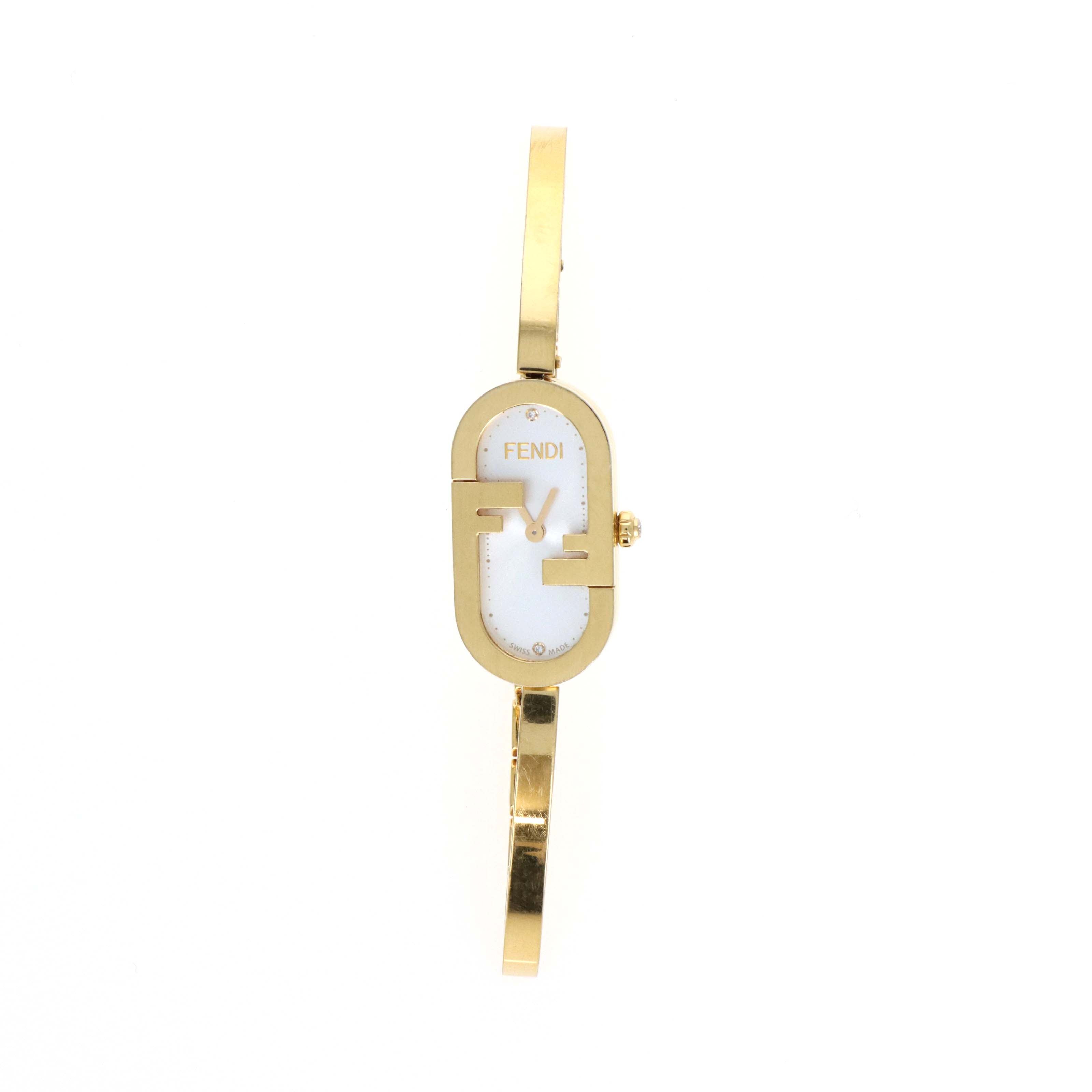 Fendi O'Lock Vertical Gold Tone Watch -  Replica Handbags 