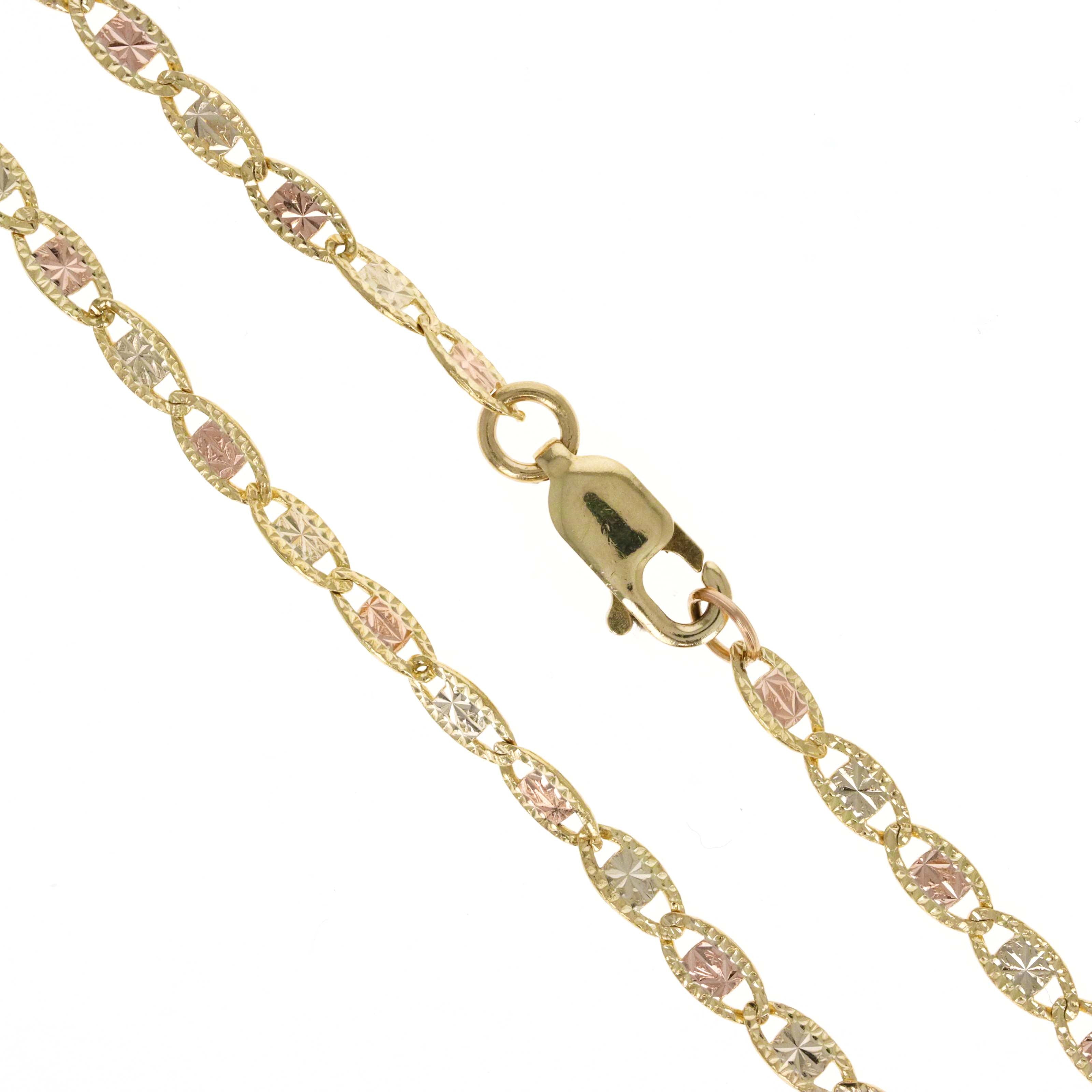 14K Gold 2.7mm Fancy Link Chain Bracelet - Replica Handbags