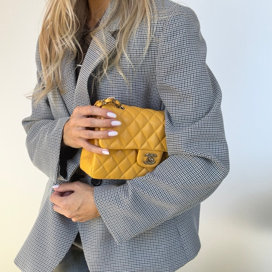 Chanel Double Flap Yellow Caviar - Replica Handbags