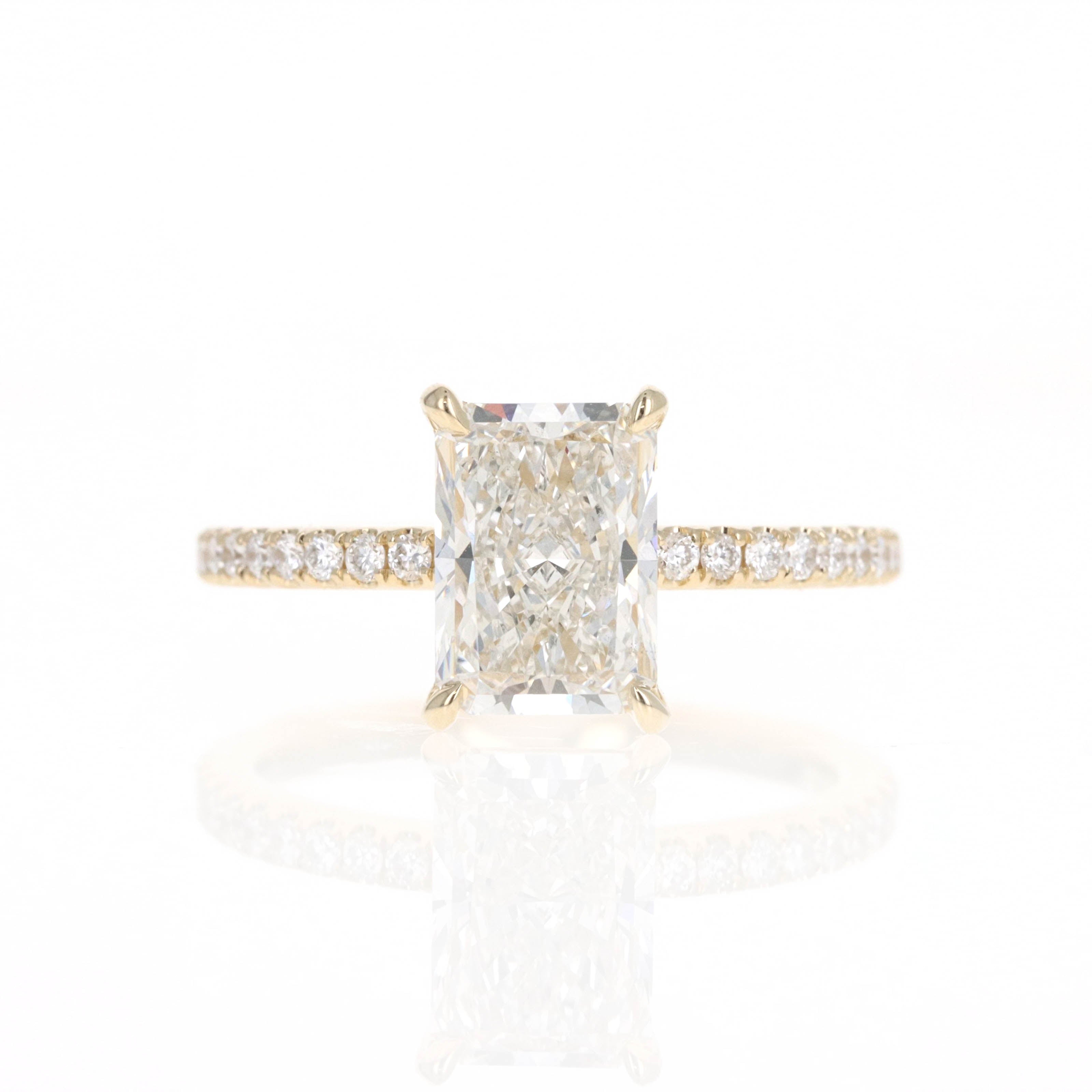 Lab Grown 2 Carat Radiant Diamond Accented Engagement Ring -  Replica Handbags 