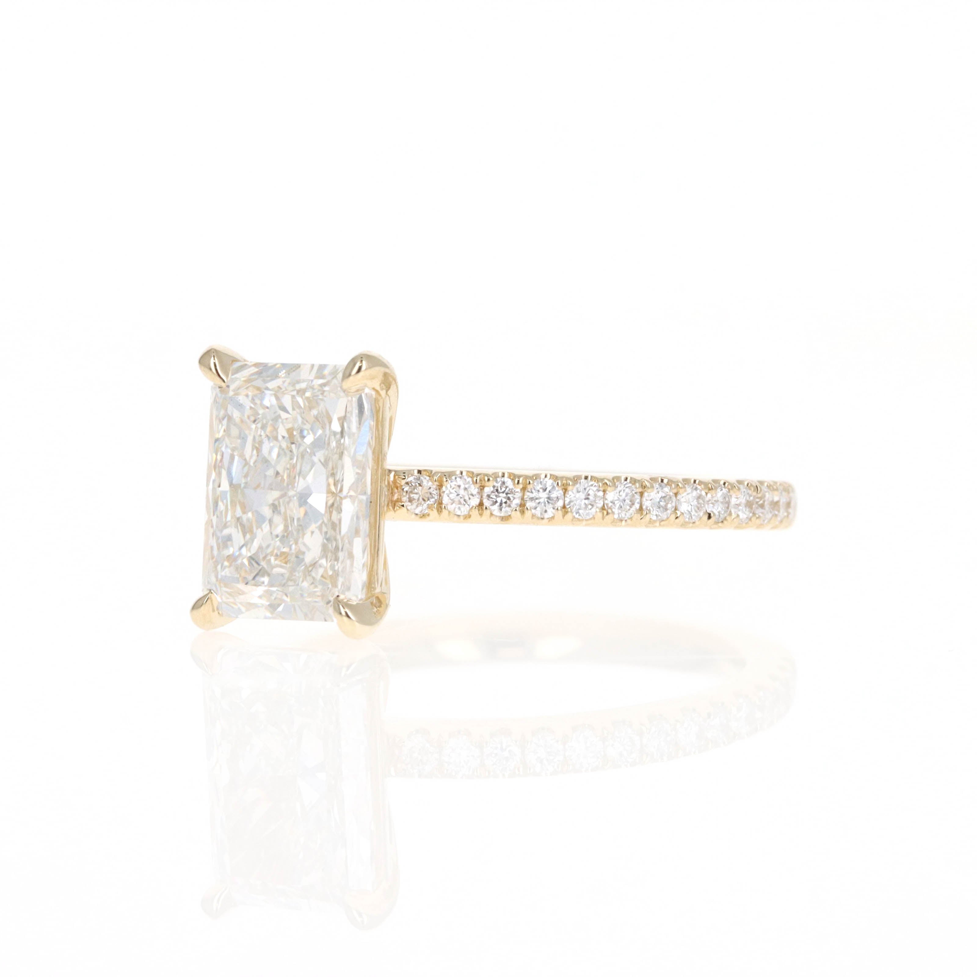 Lab Grown 2 Carat Radiant Diamond Accented Engagement Ring - Replica Handbags