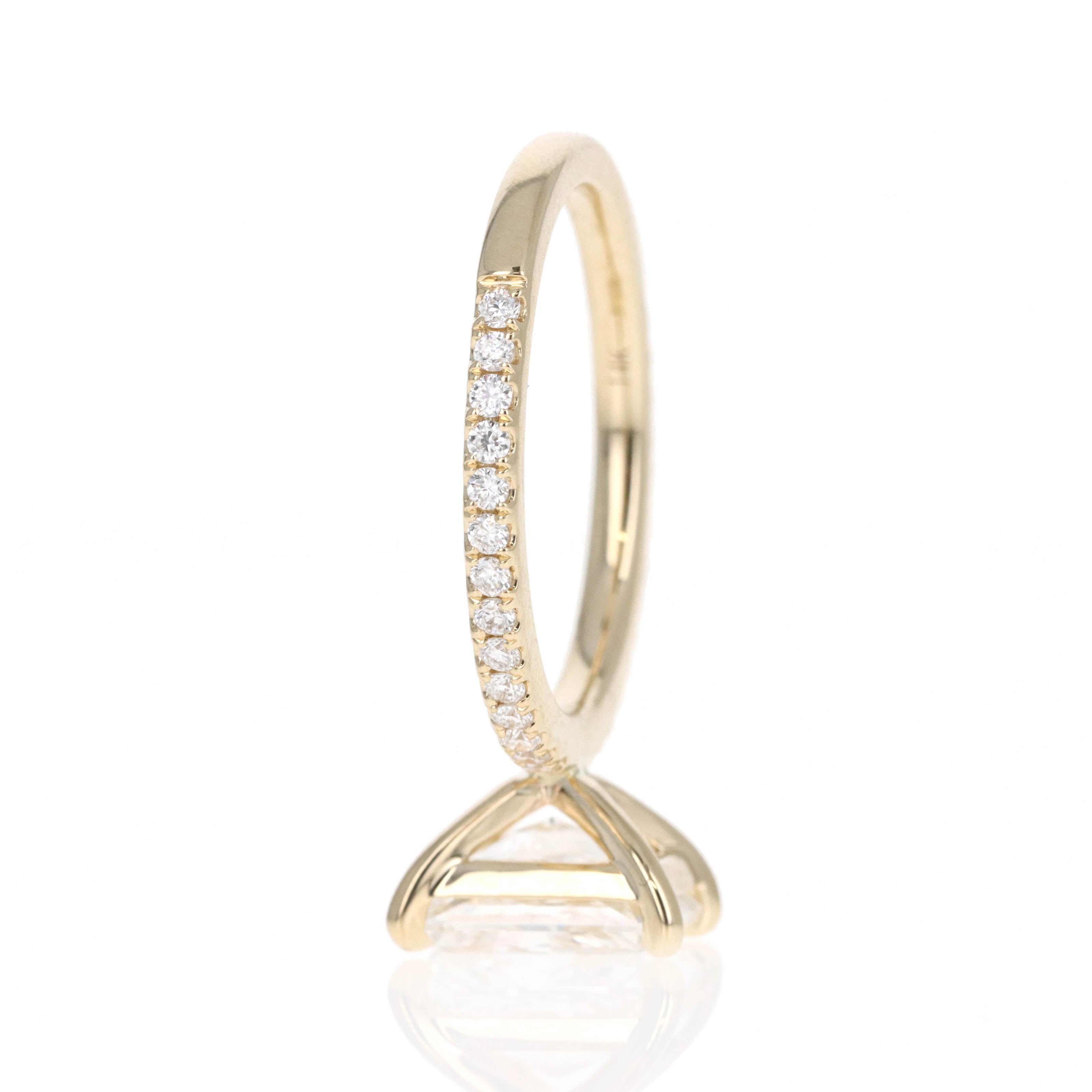 Lab Grown 2 Carat Radiant Diamond Accented Engagement Ring - Replica Handbags