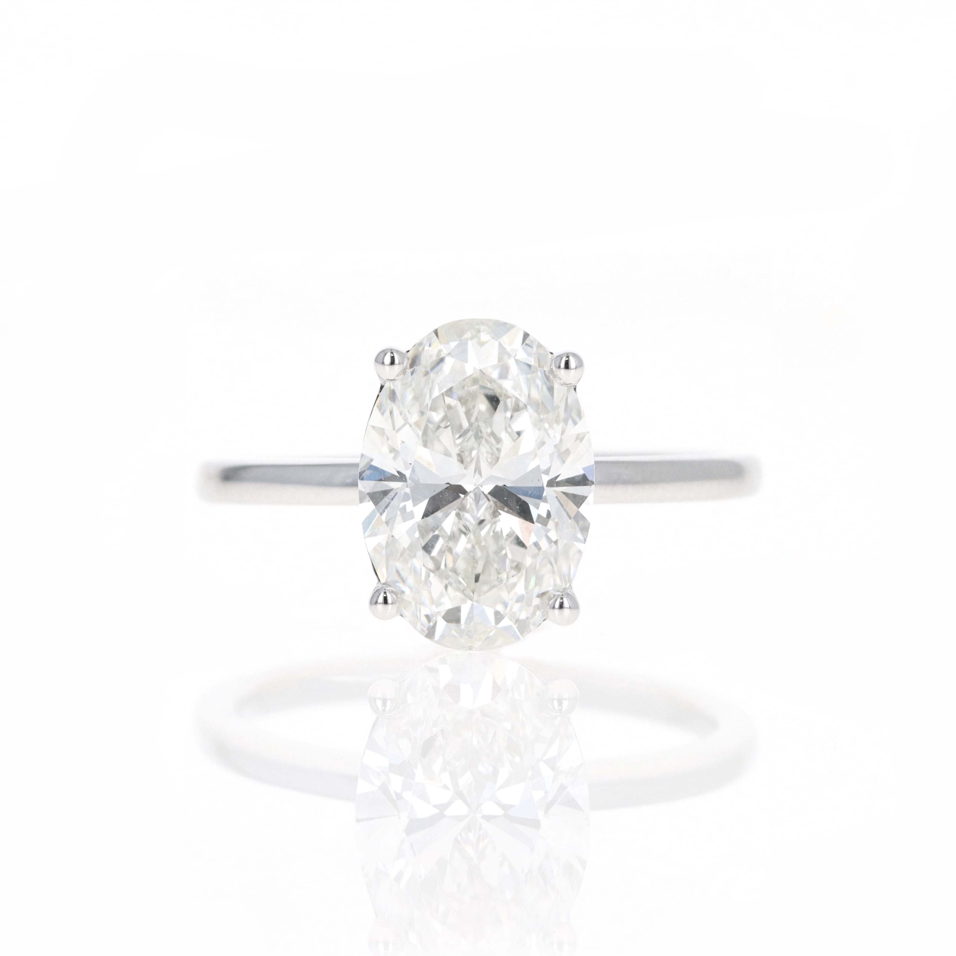 Lab Grown 3 Carat Oval Diamond Solitaire Engagement Ring - Replica Handbags