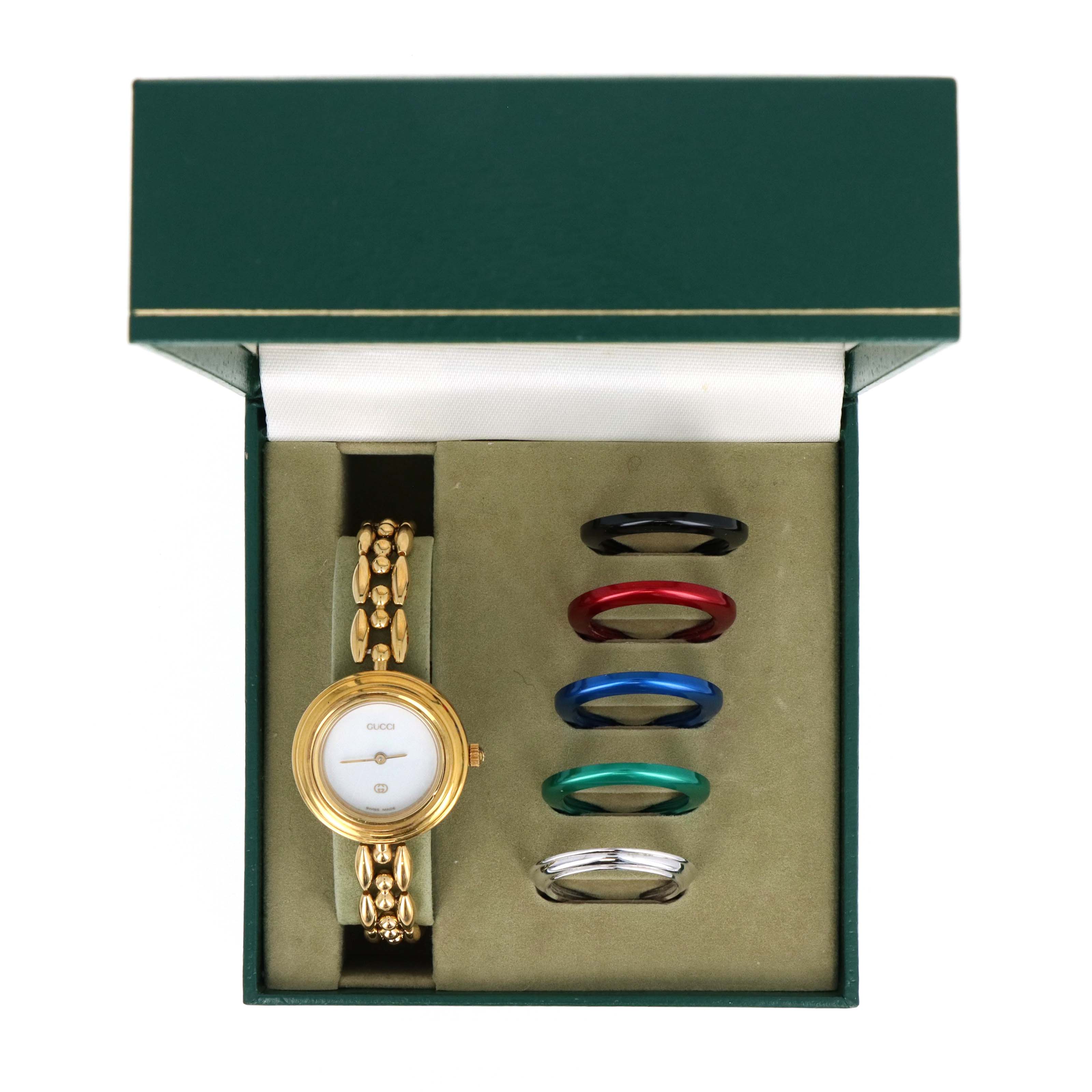 Vintage Gucci Interchangeable Bezel Watch Link Bracelet