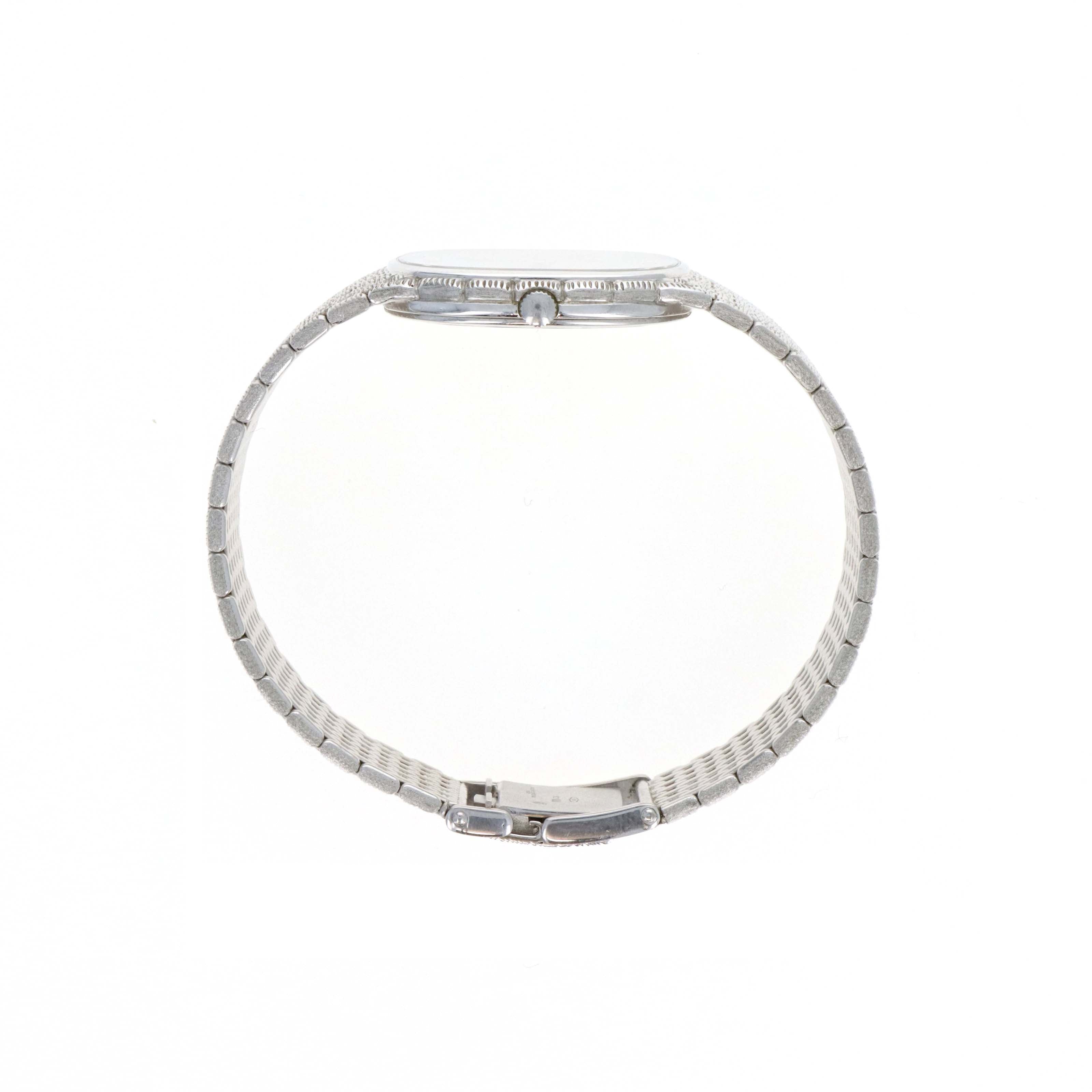 Vintage Audemars Piguet 18K White Gold Cobra Silver Diamond Dial Quartz Movement -  Replica Handbags 