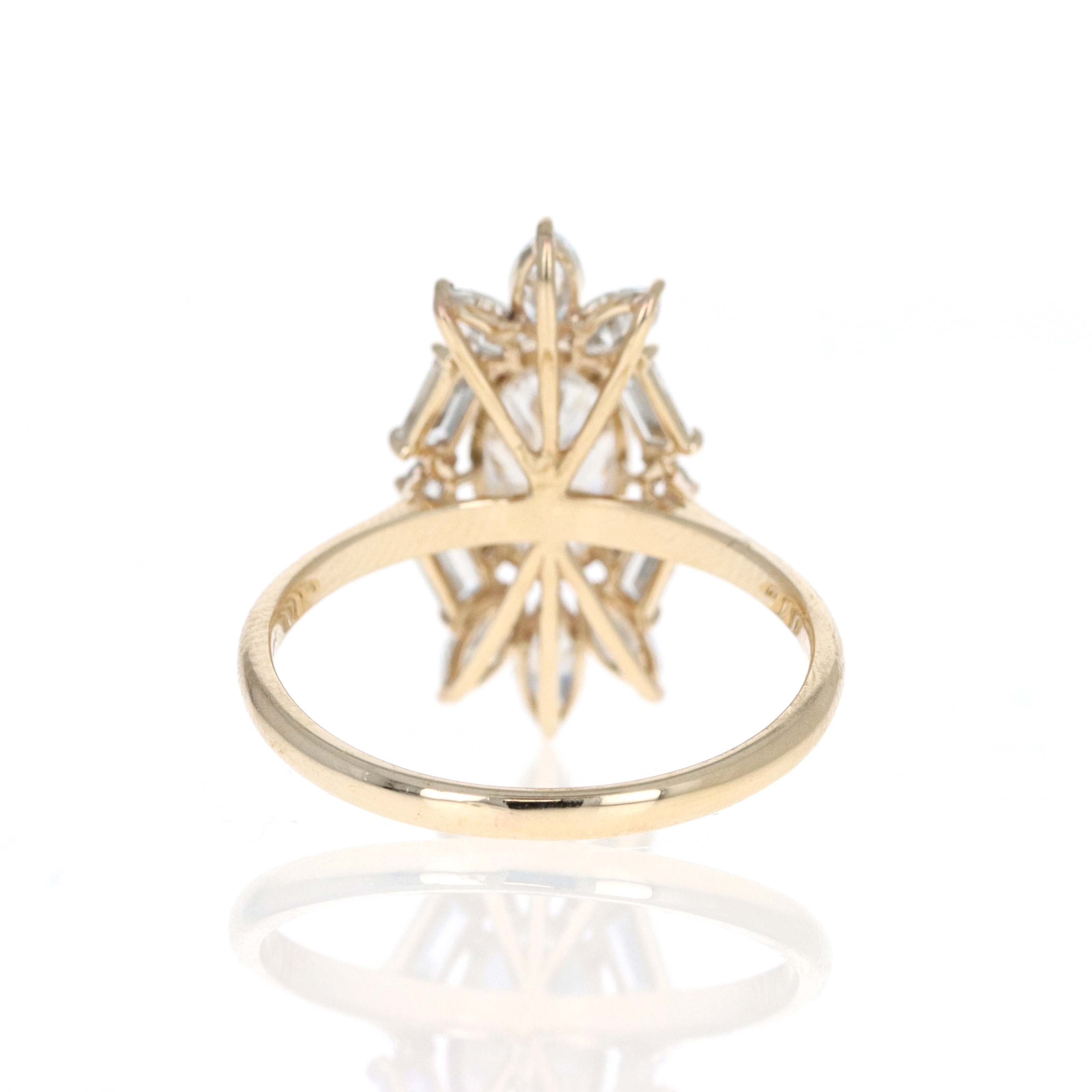 Lab Grown 1.5 Carat Oval Diamond Accented Halo Fan Engagement Ring -  Replica Handbags 