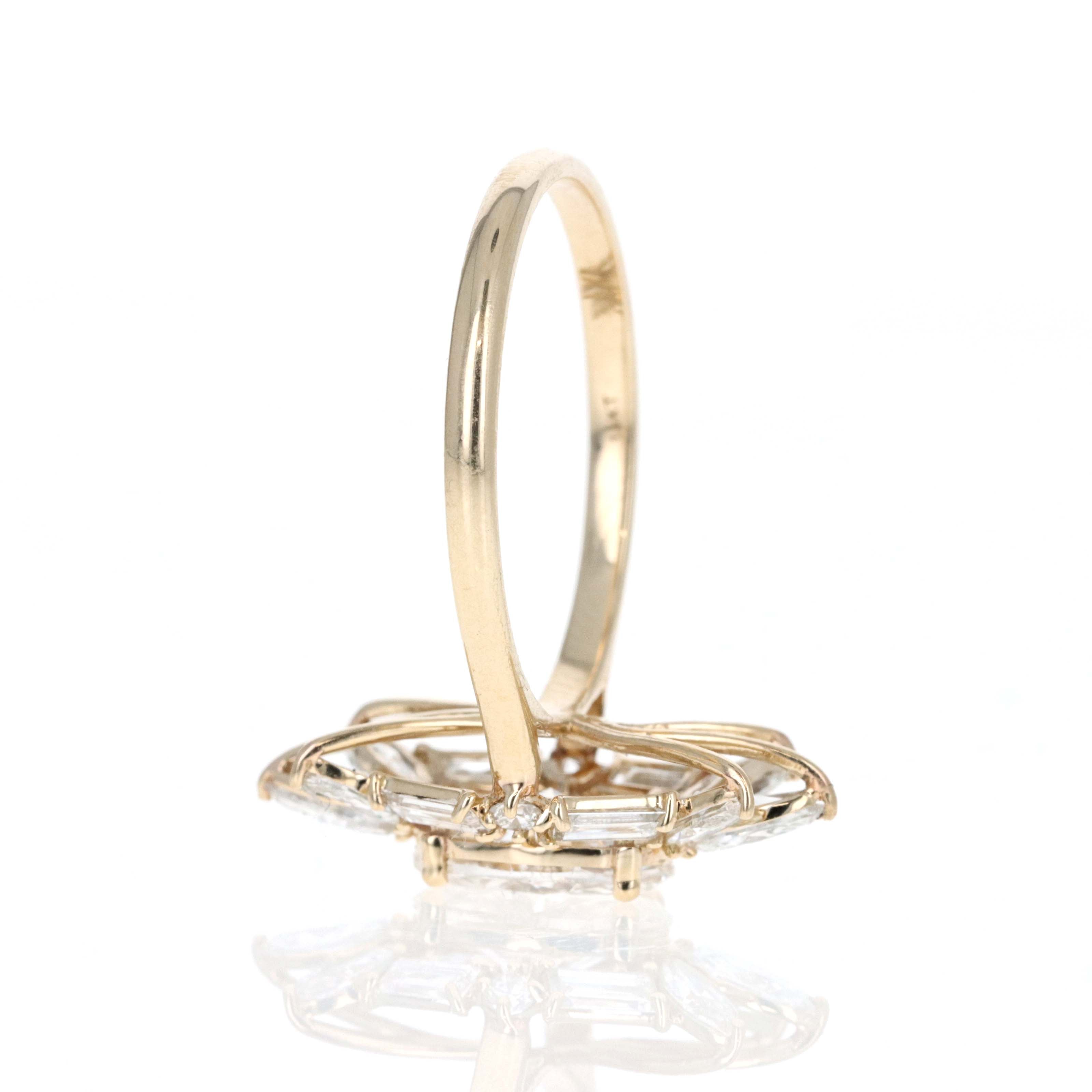 Lab Grown 1.5 Carat Oval Diamond Accented Halo Fan Engagement Ring -  Replica Handbags 