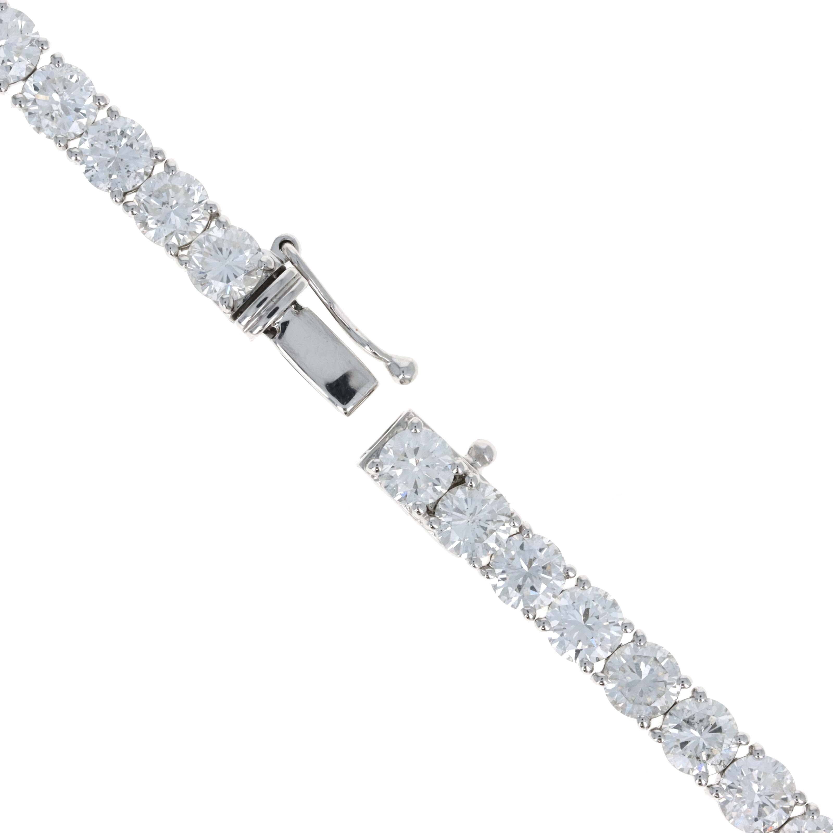 Platinum 24.96 Carat Round Diamond Tennis Necklace -  Replica Handbags 