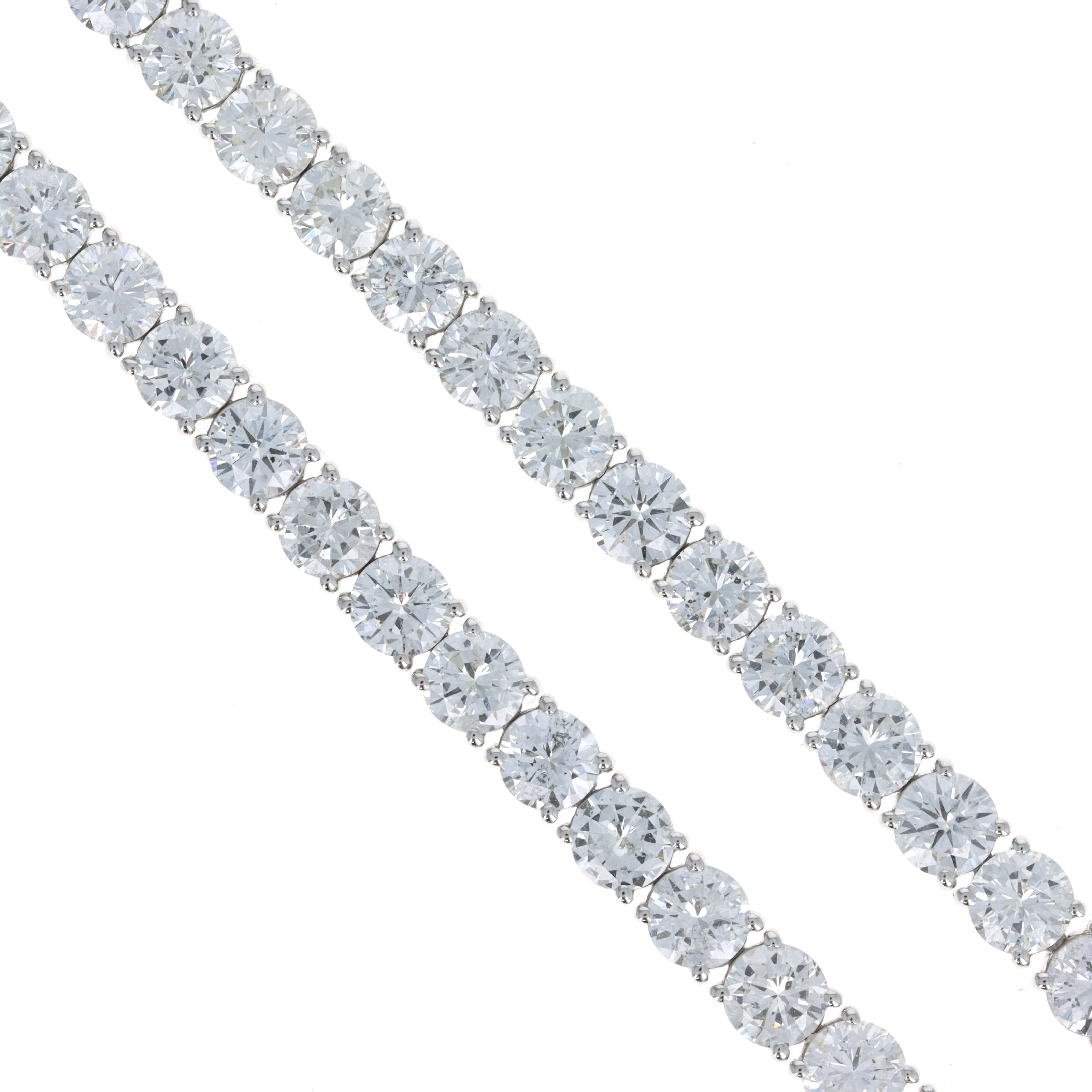 Platinum 24.96 Carat Round Diamond Tennis Necklace - Replica Handbags