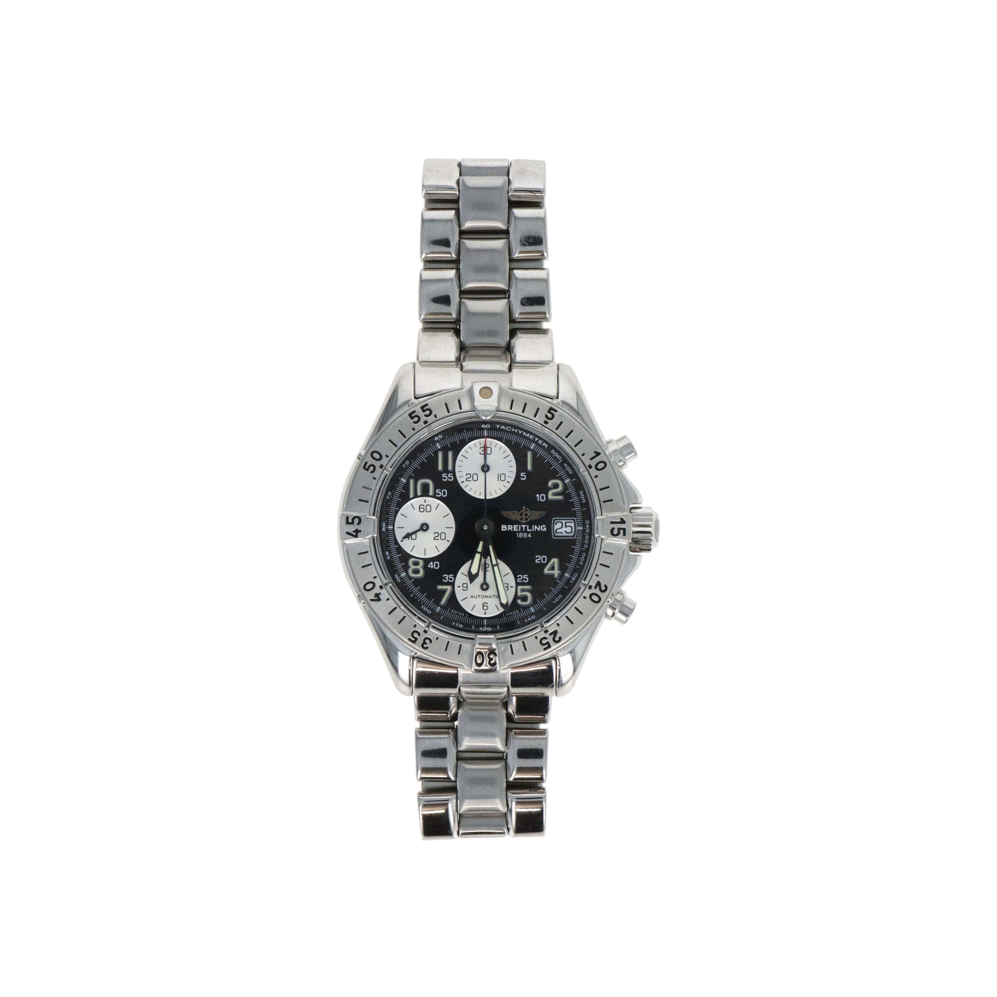 Breitling Colt Chronograph Automatic 41MM Black Dial Chronograph Reference A13035.1 With Papers -  Replica Handbags 
