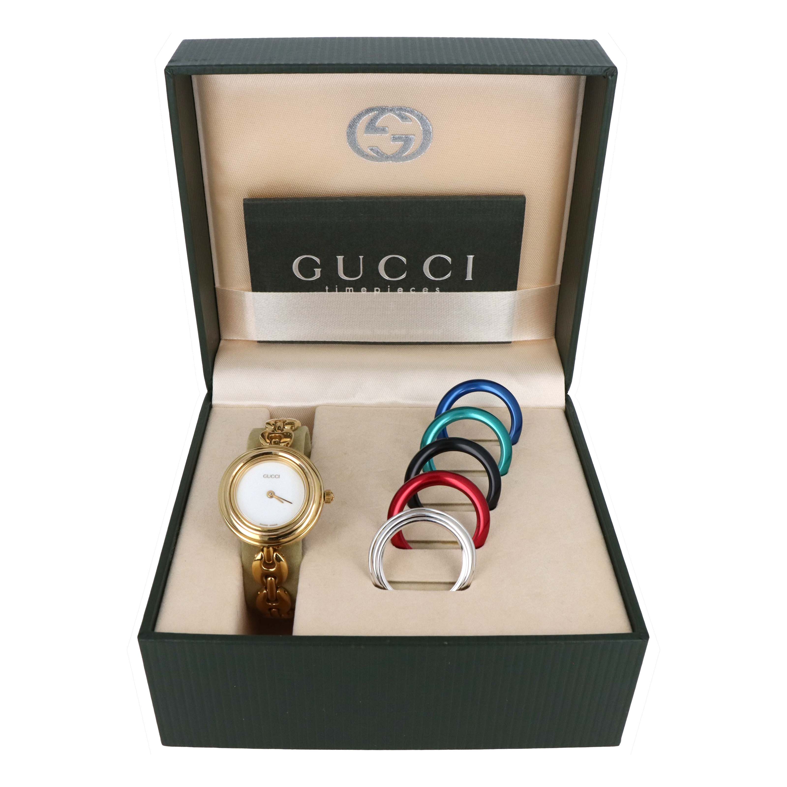 Vintage Small Size Gucci Interchangeable Bezel Watch Gucci Link Bracelet