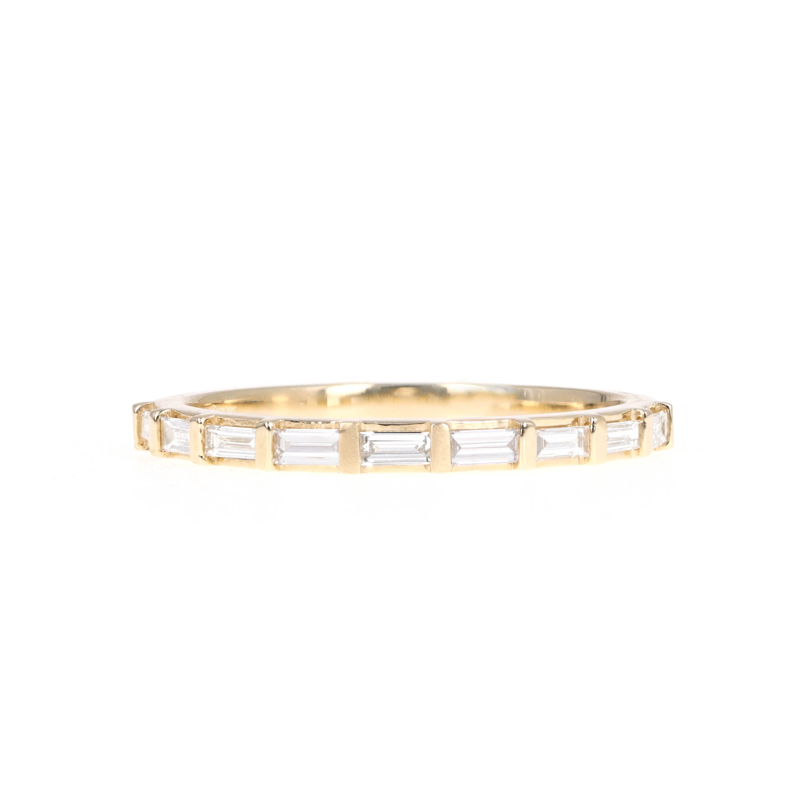 14K White or Yellow Gold 0.37 Carat Baguette Cut Diamond Stackable Wedding Band -  Replica Handbags 