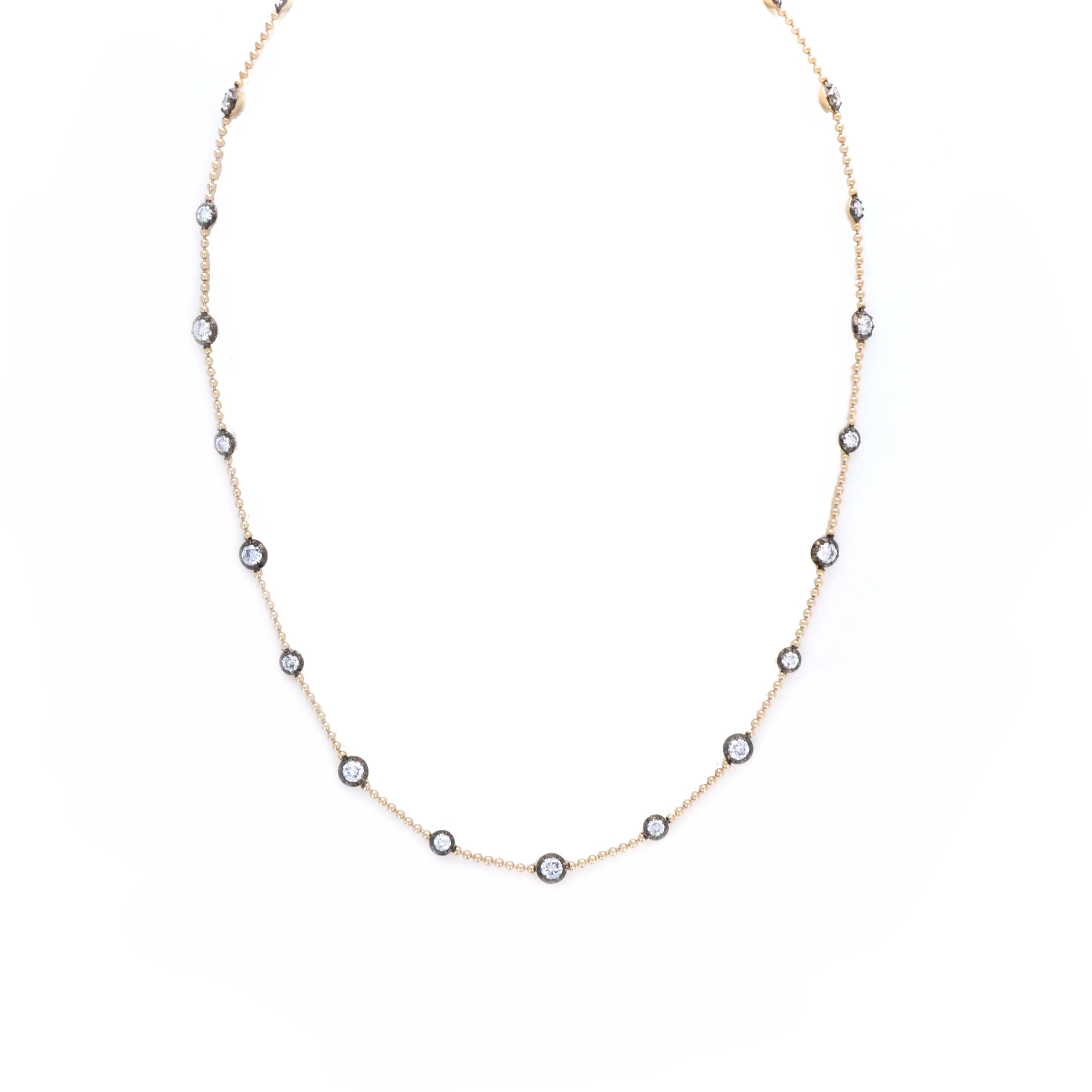 Georgian Inspired 3 Carat Lab Grown Diamond Station Necklace - Replica Handbags