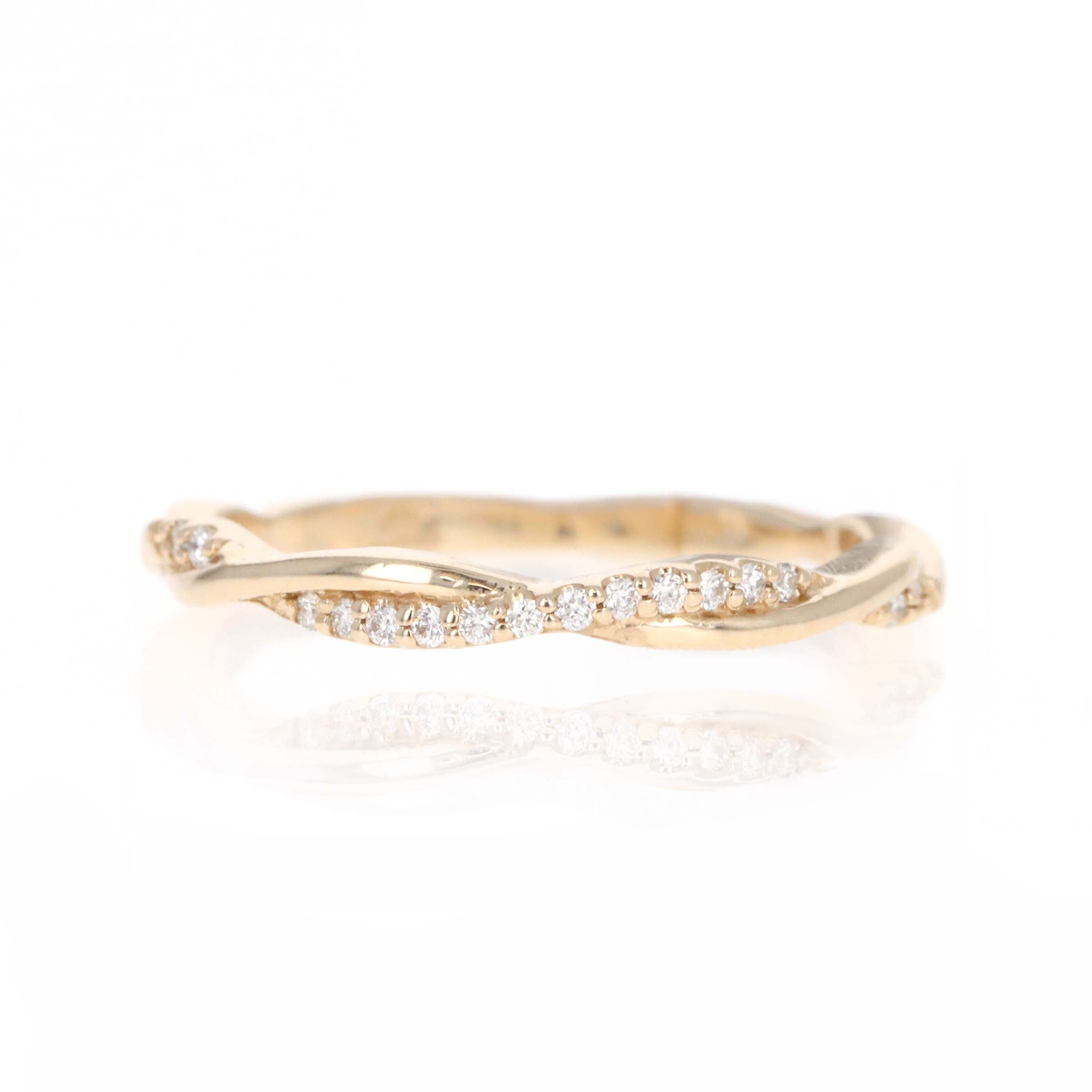 14K Gold Diamond Twist Wedding Band -  Replica Handbags 