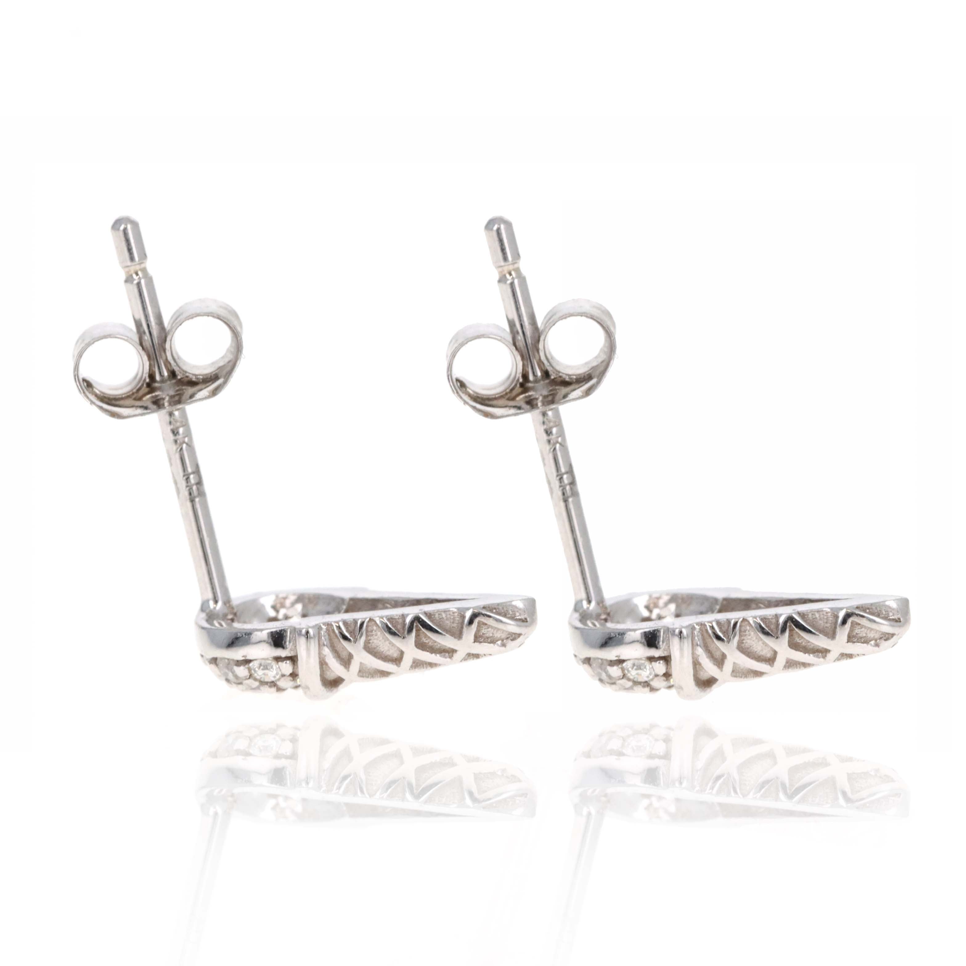 14K White Gold Diamond Ice Cream Cone Stud Earrings -  Replica Handbags 