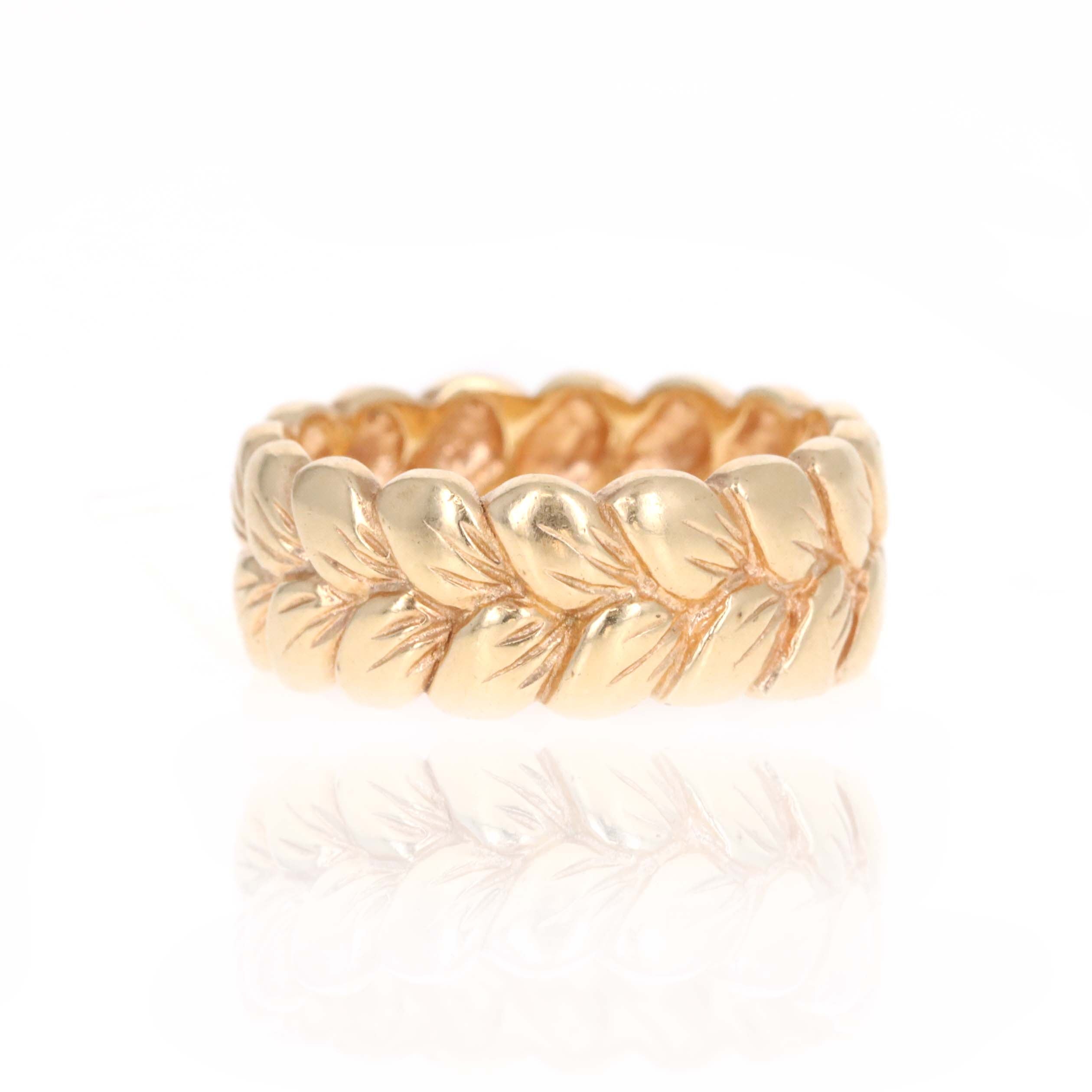14K Yellow Gold Laurel Wreath Band - Replica Handbags