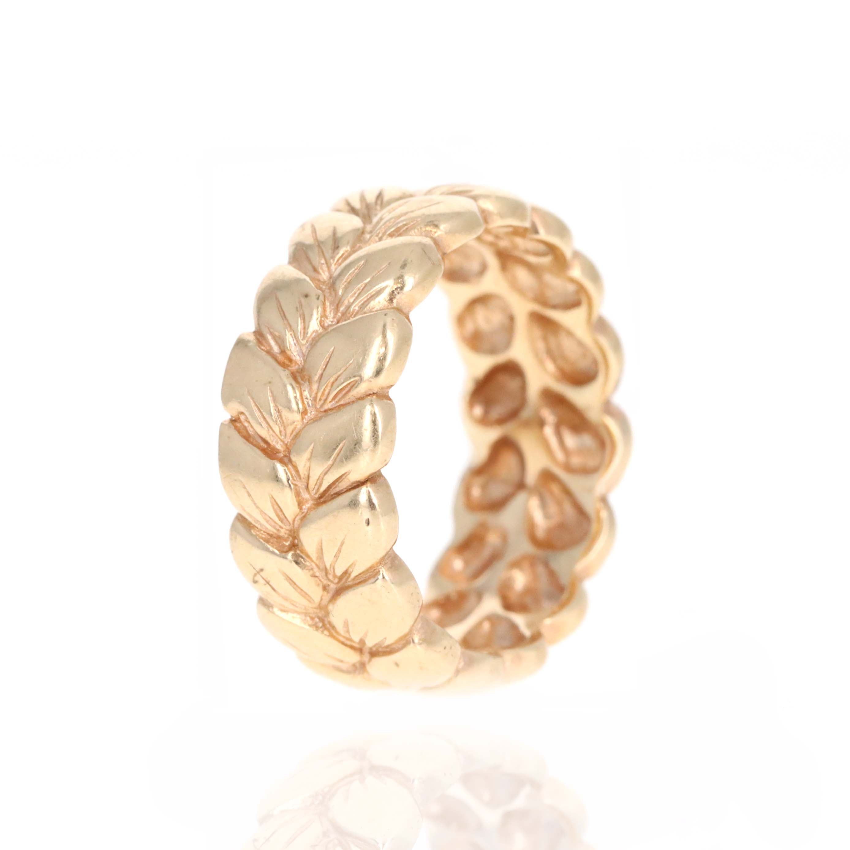 14K Yellow Gold Laurel Wreath Band - Replica Handbags