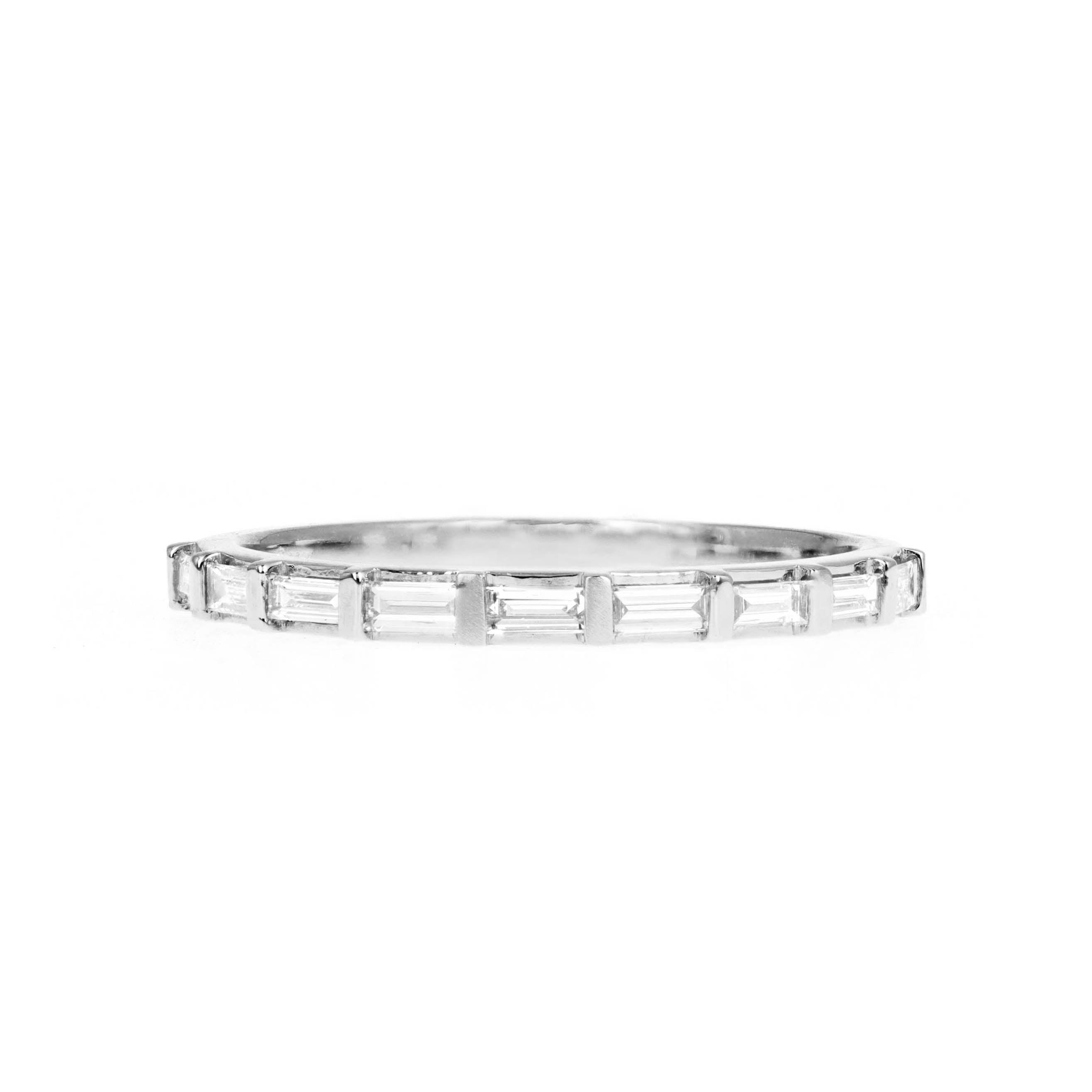 14K White or Yellow Gold 0.37 Carat Baguette Cut Diamond Stackable Wedding Band -  Replica Handbags 