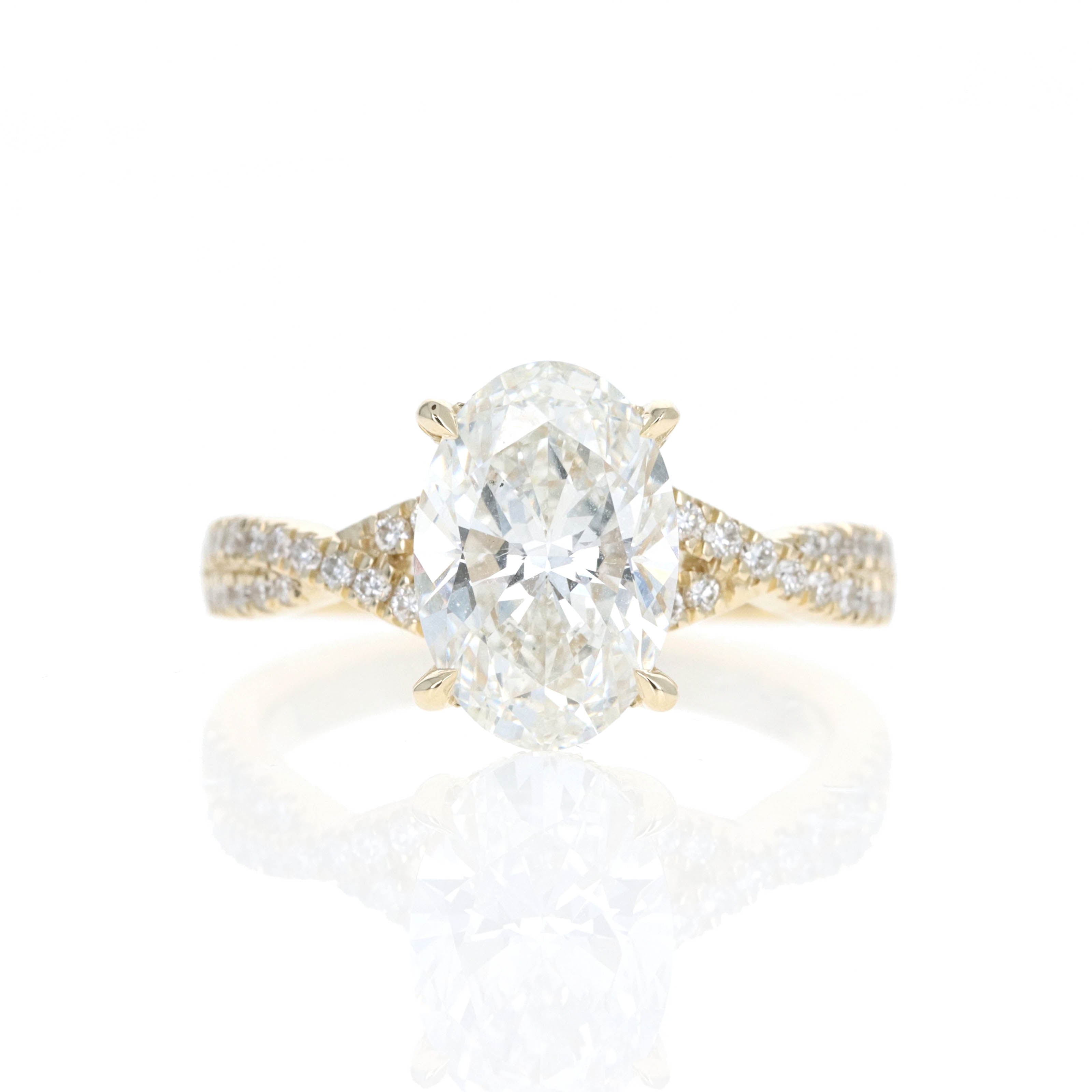 Lab Grown 3 Carat Oval Diamond Infinity Accented Engagement Ring - Replica Handbags