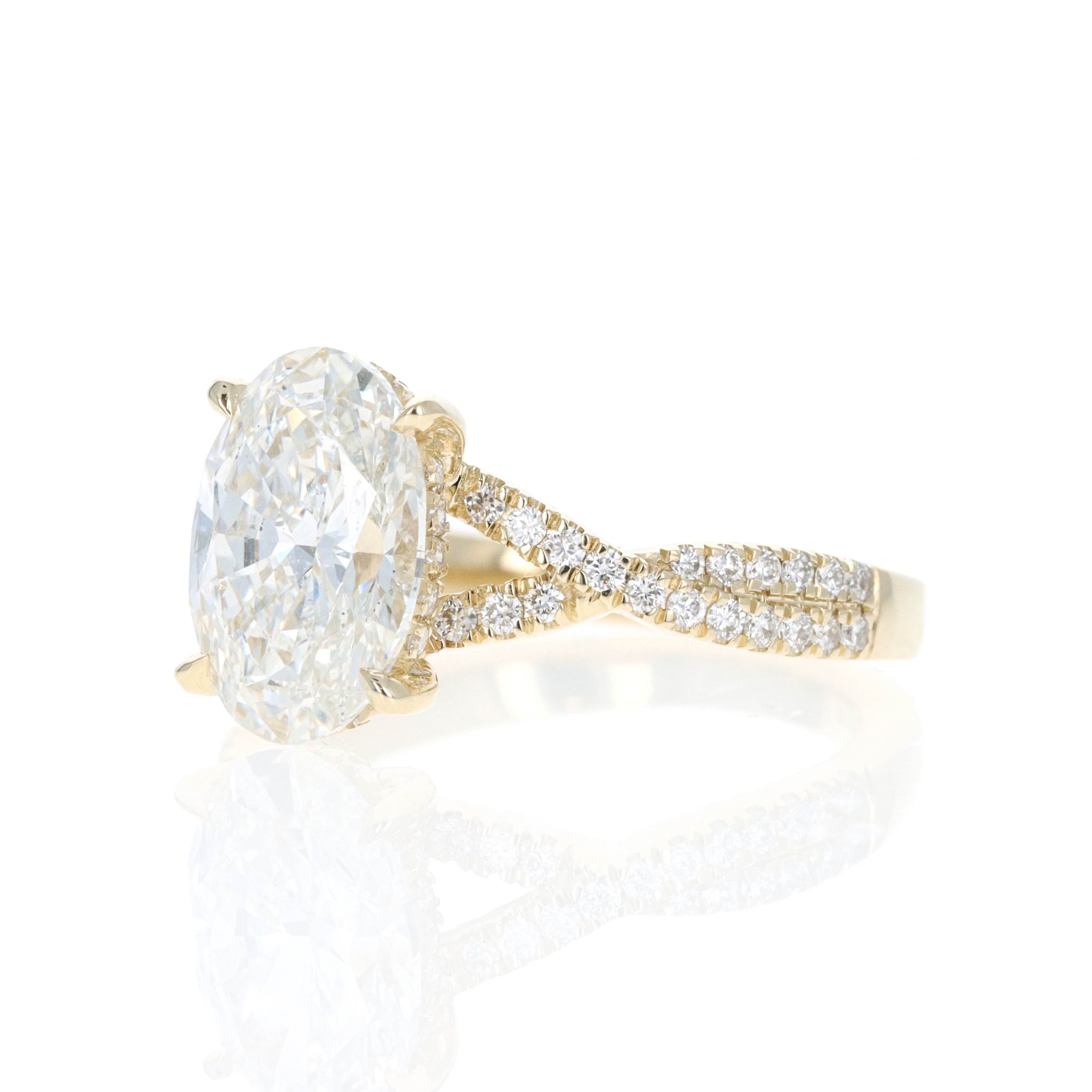 Lab Grown 3 Carat Oval Diamond Infinity Accented Engagement Ring - Replica Handbags