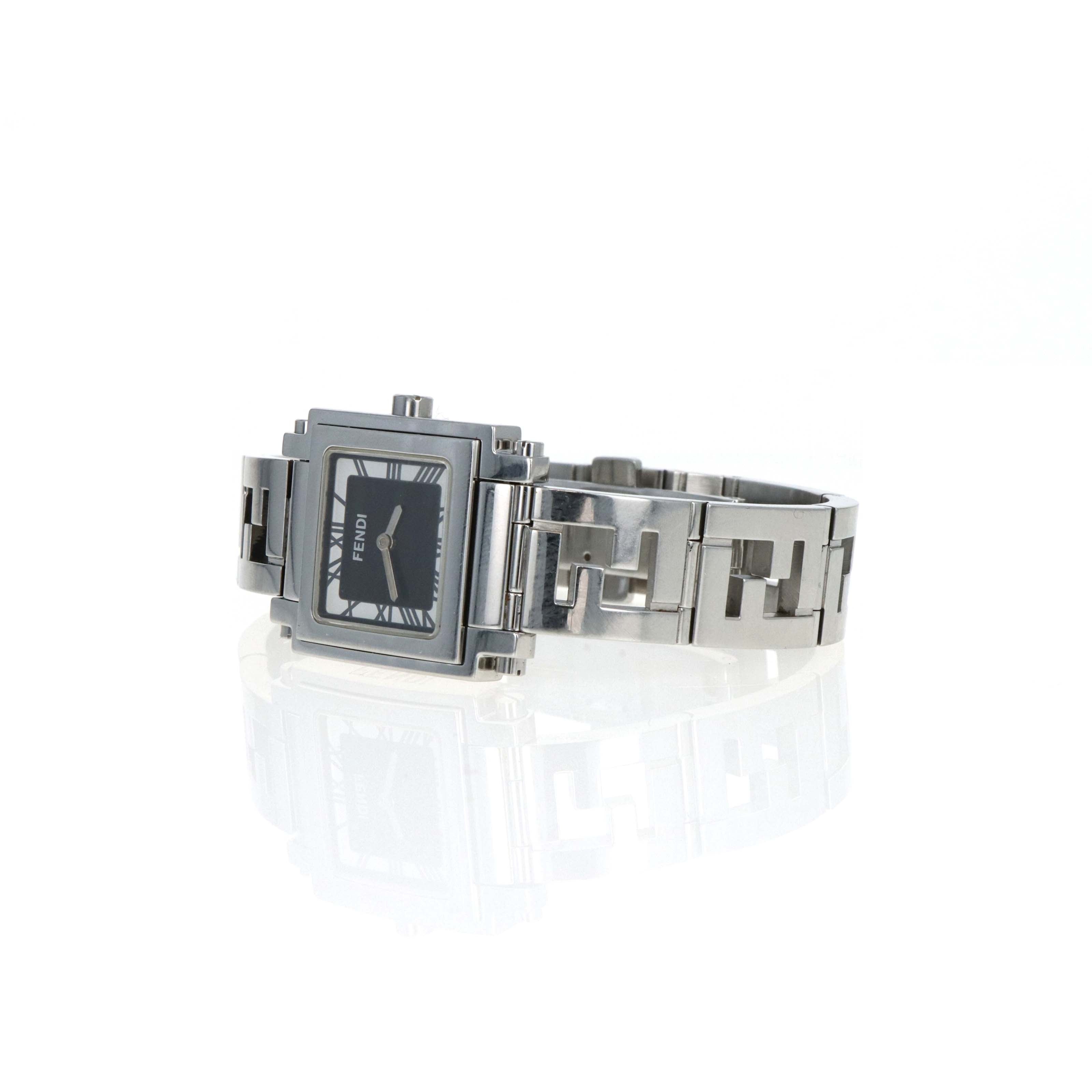 Fendi 6000L Quadro Stainless Steel Quartz Movement Watch -  Replica Handbags 