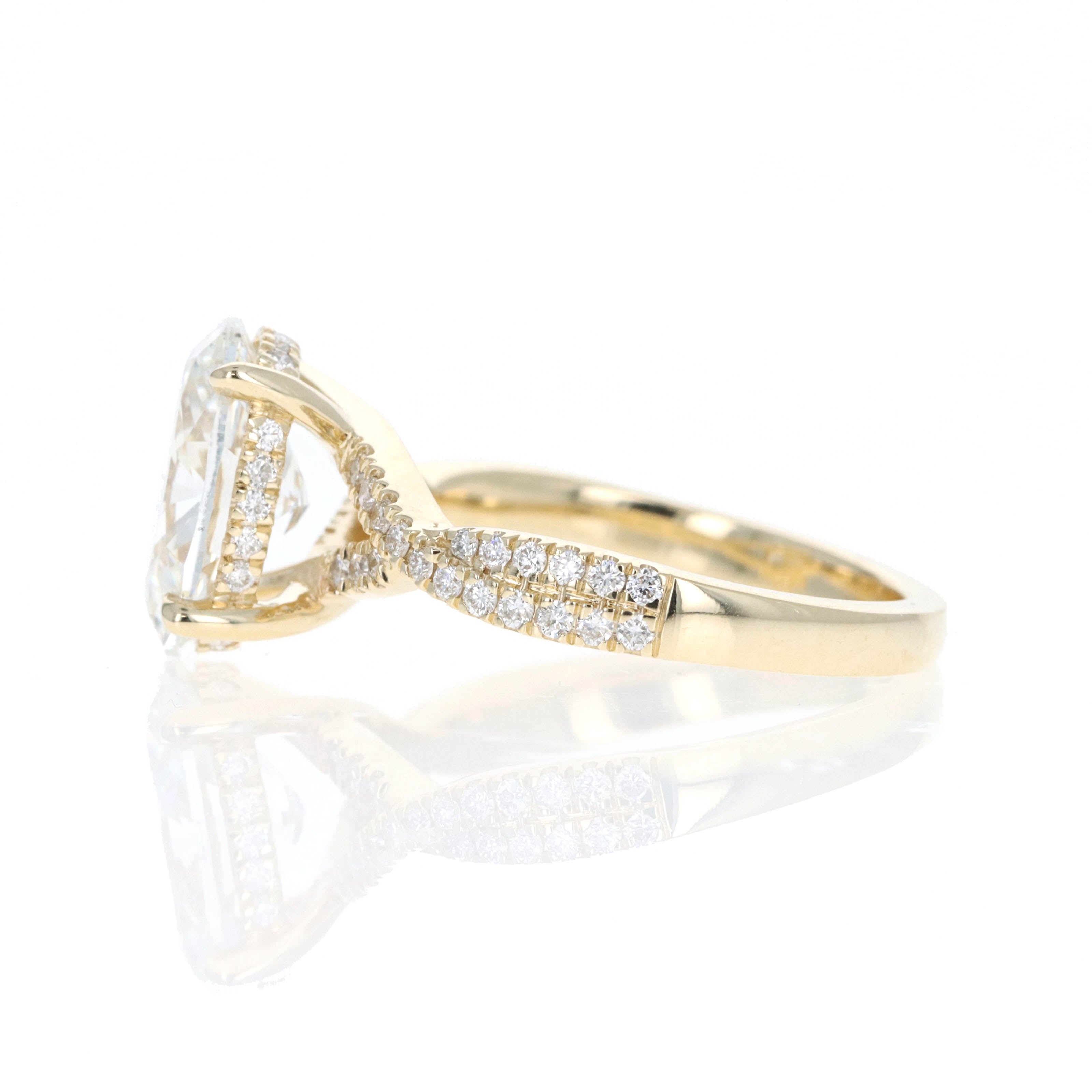 Lab Grown 3 Carat Oval Diamond Infinity Accented Engagement Ring - Replica Handbags