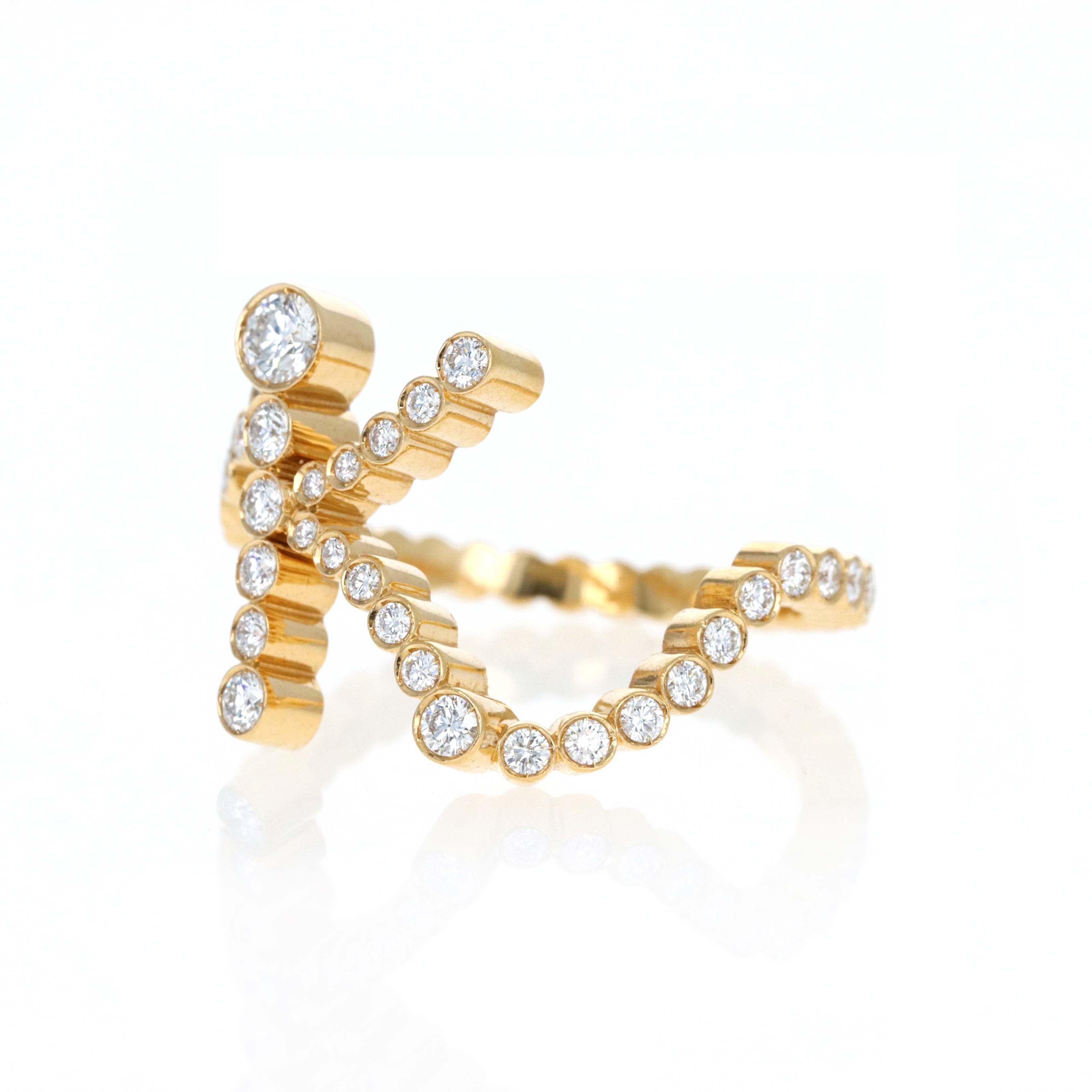 Sophie Bille Brahe 18K Yellow Gold Ensemble "K" 1.08 Carat Diamond Ring -  Replica Handbags 