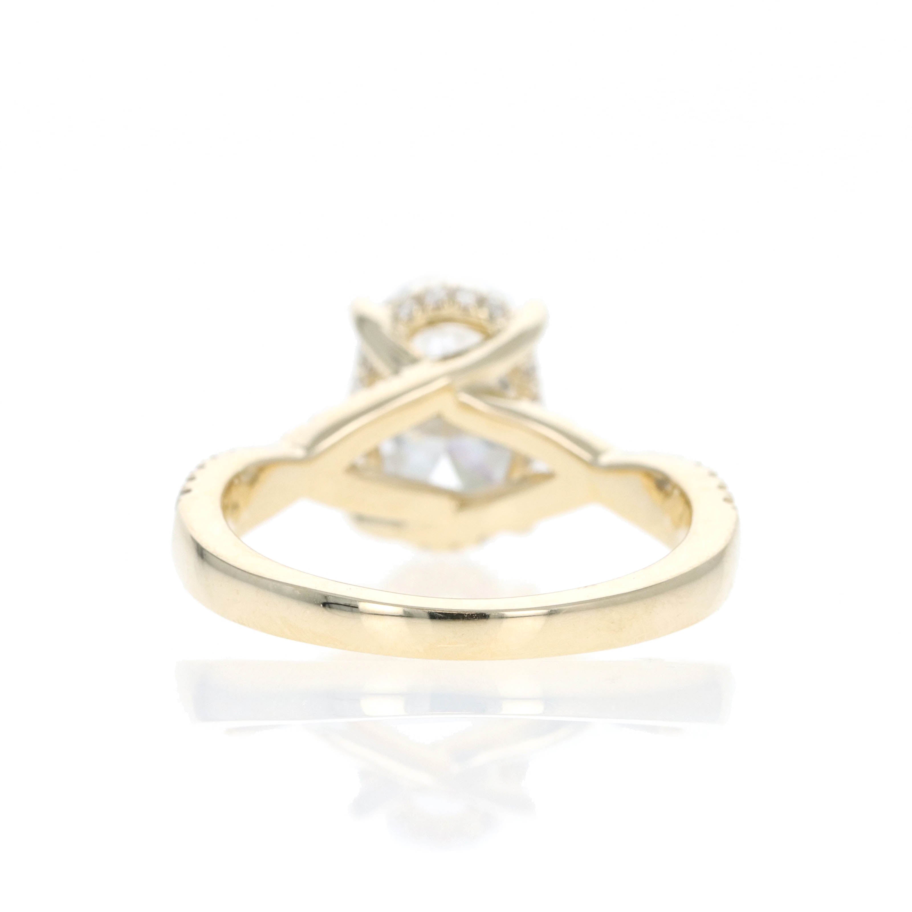 Lab Grown 3 Carat Oval Diamond Infinity Accented Engagement Ring - Replica Handbags