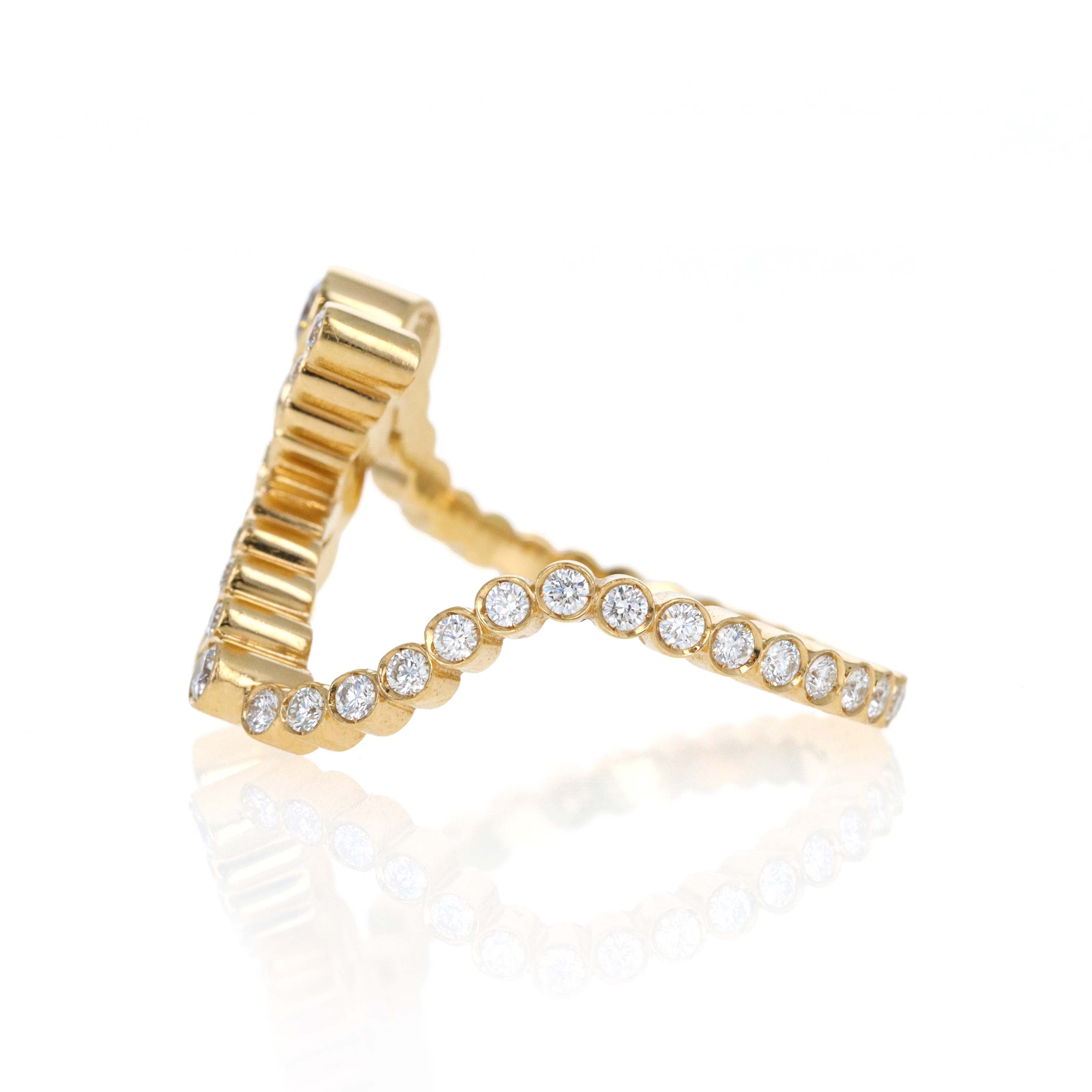 Sophie Bille Brahe 18K Yellow Gold Ensemble "K" 1.08 Carat Diamond Ring -  Replica Handbags 