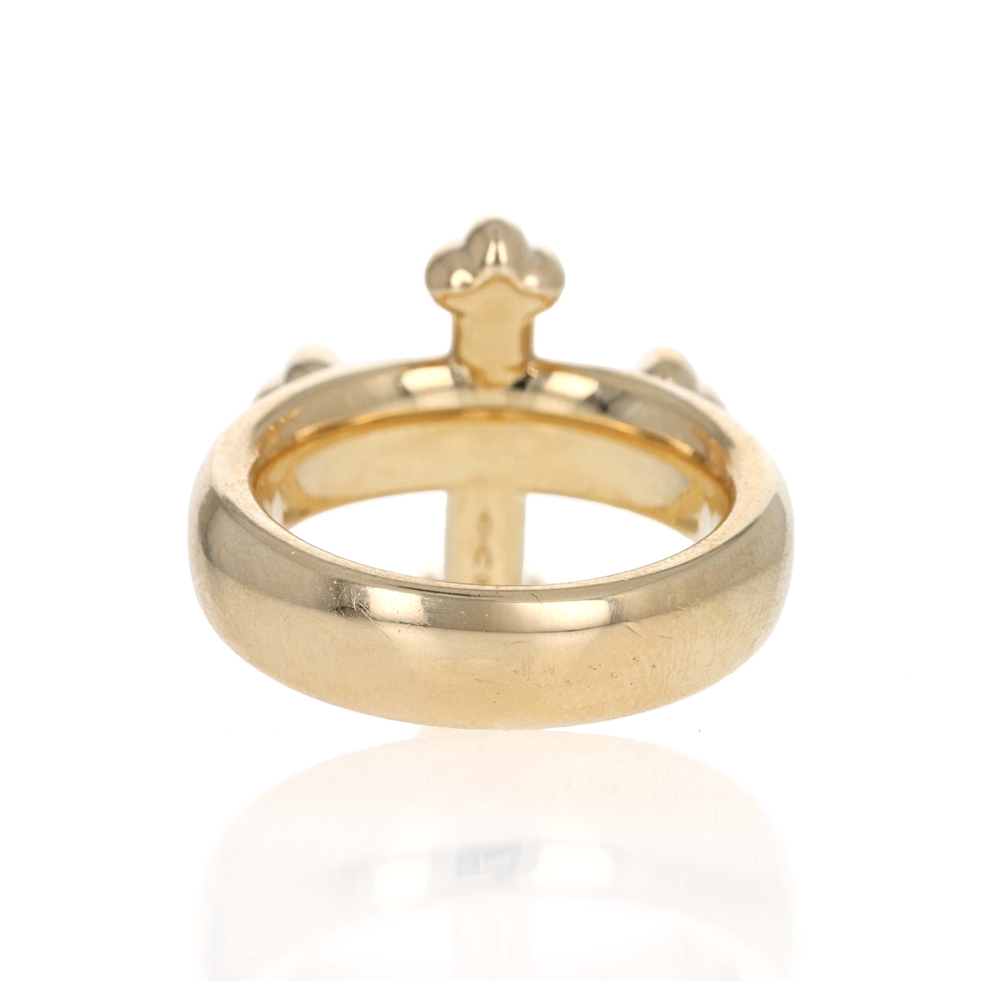 Uniform Object 18K Yellow Gold 0.75 Carat Asscher Diamond Cross Gauge Ring - Replica Handbags