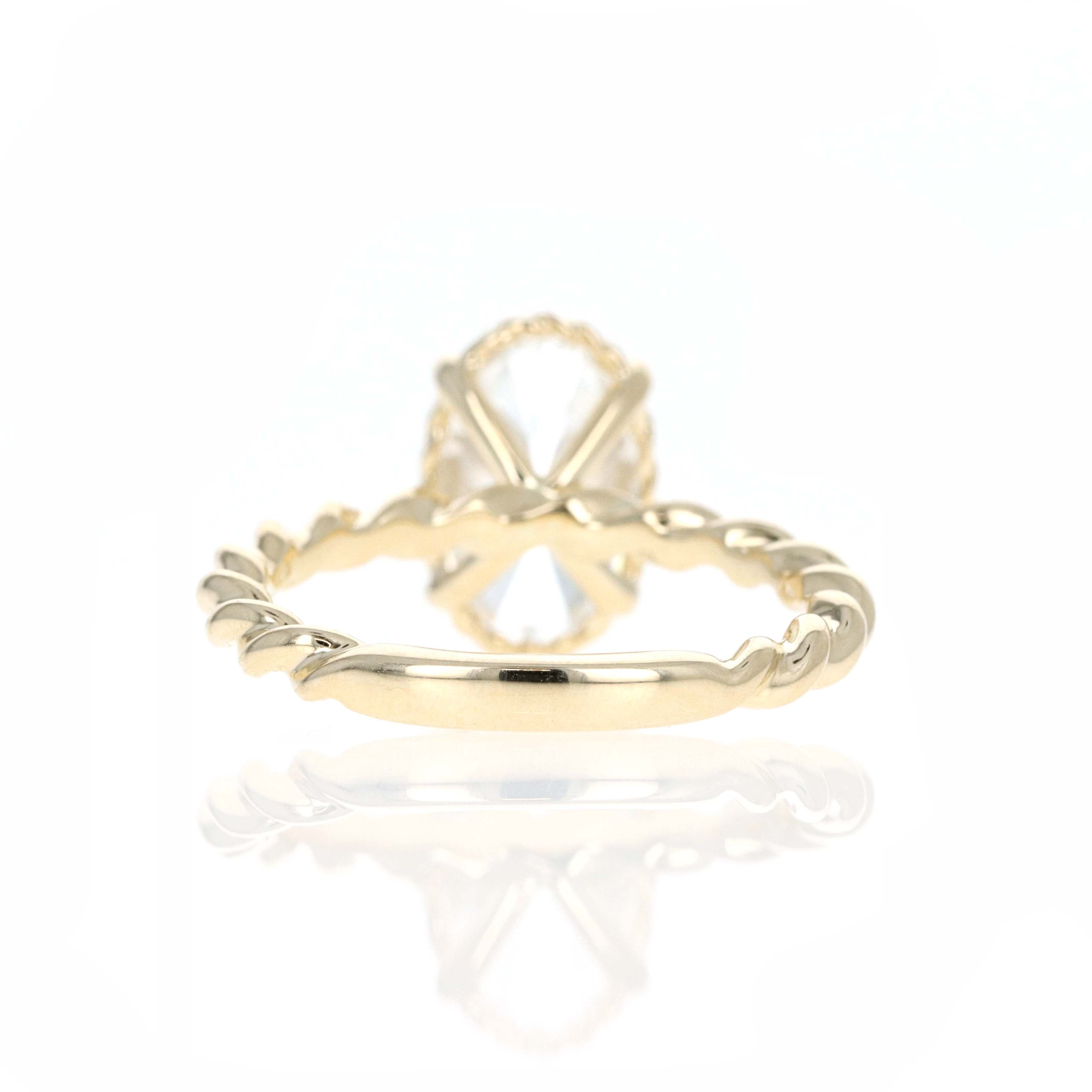 Lab Grown 3 Carat Oval Diamond Braided Engagement Ring - Replica Handbags