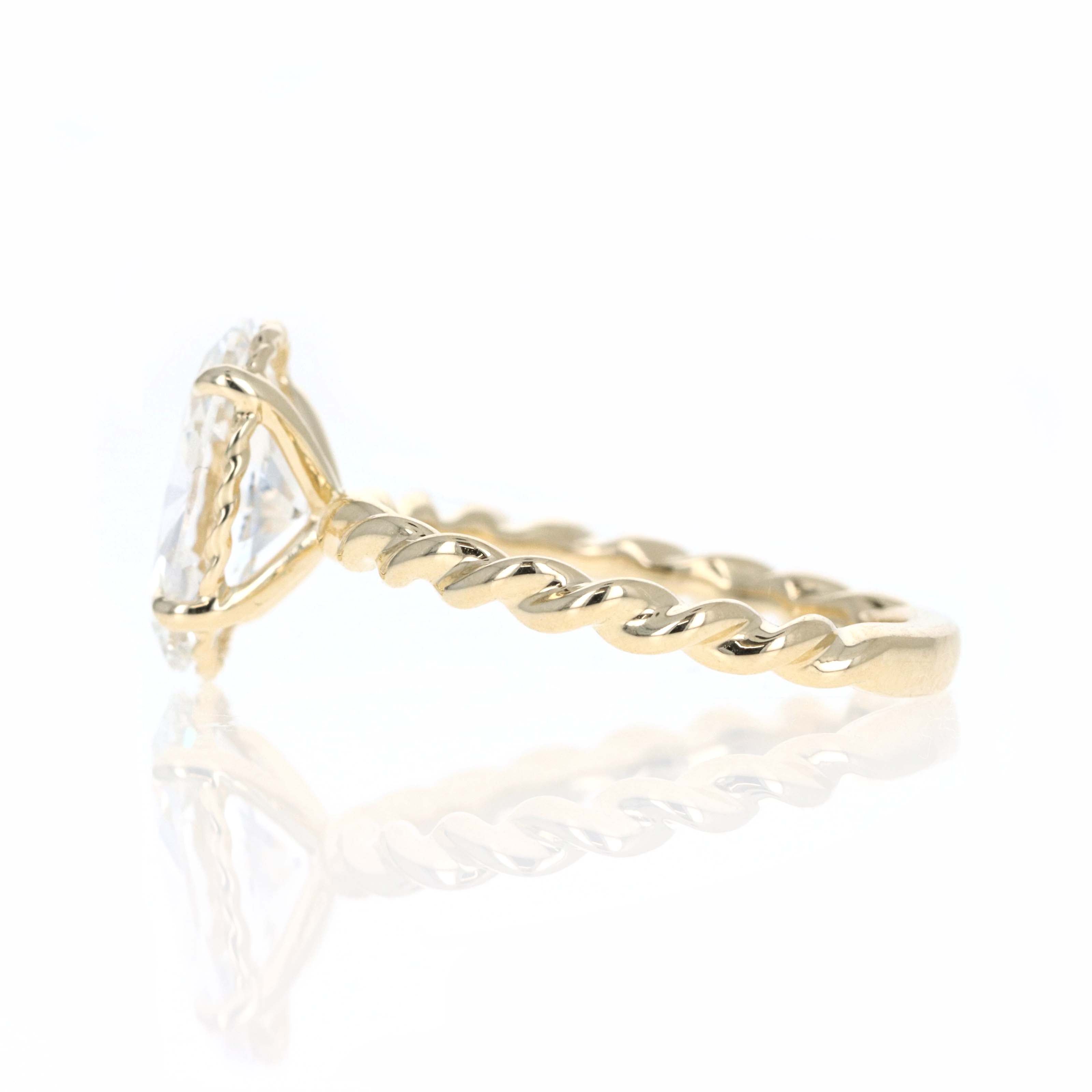 Lab Grown 3 Carat Oval Diamond Braided Engagement Ring - Replica Handbags