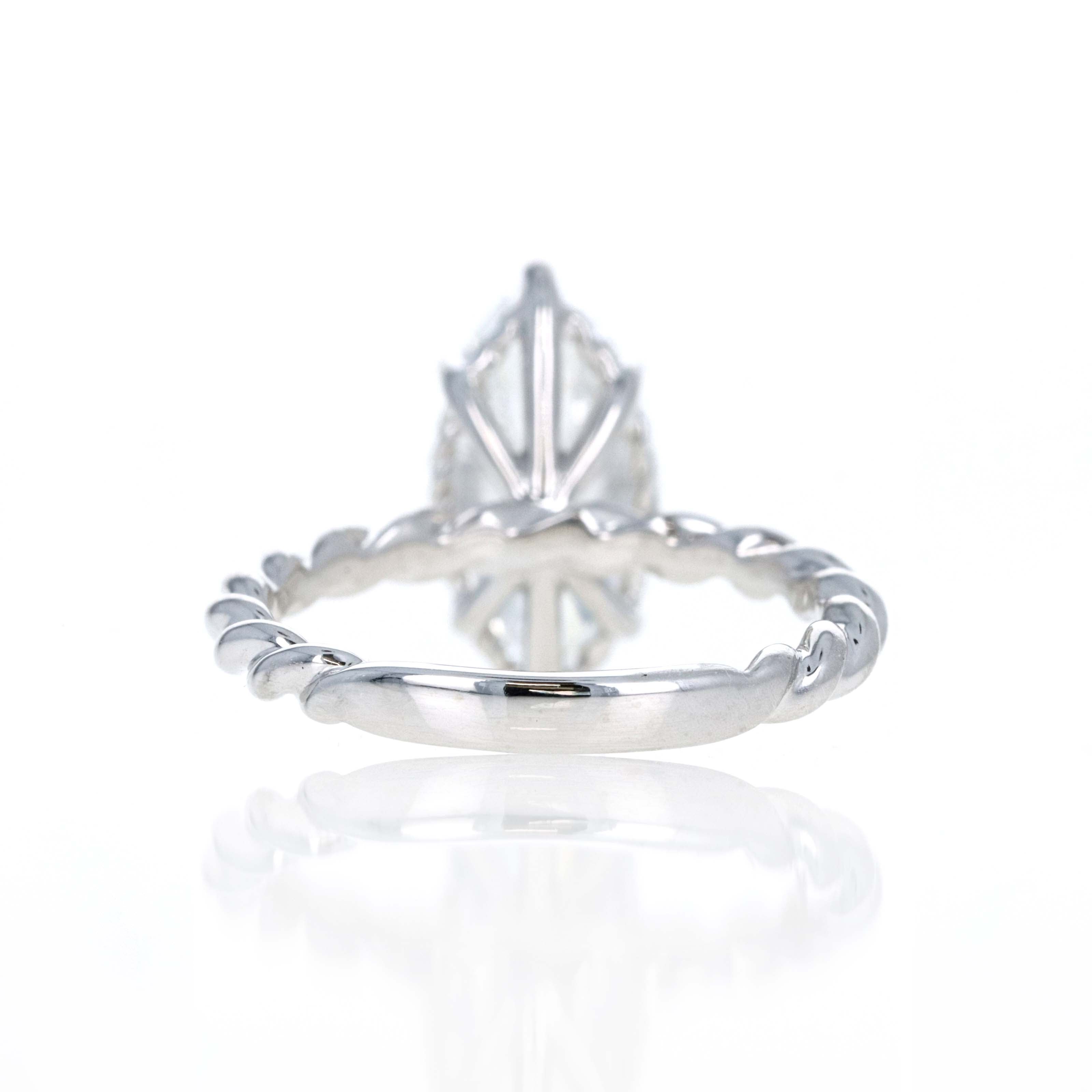 Lab Grown 3 Carat Marquise Diamond Braided Engagement Ring 14K White Gold