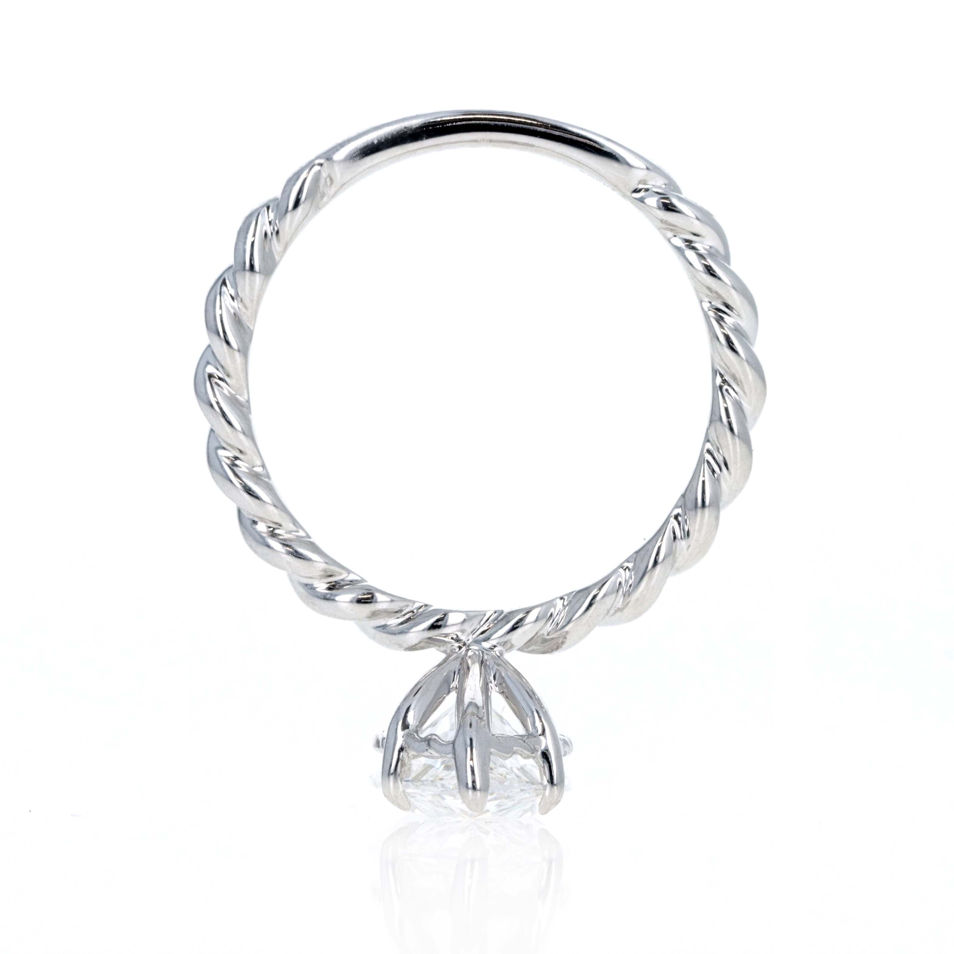 Lab Grown 3 Carat Marquise Diamond Braided Engagement Ring 14K White Gold