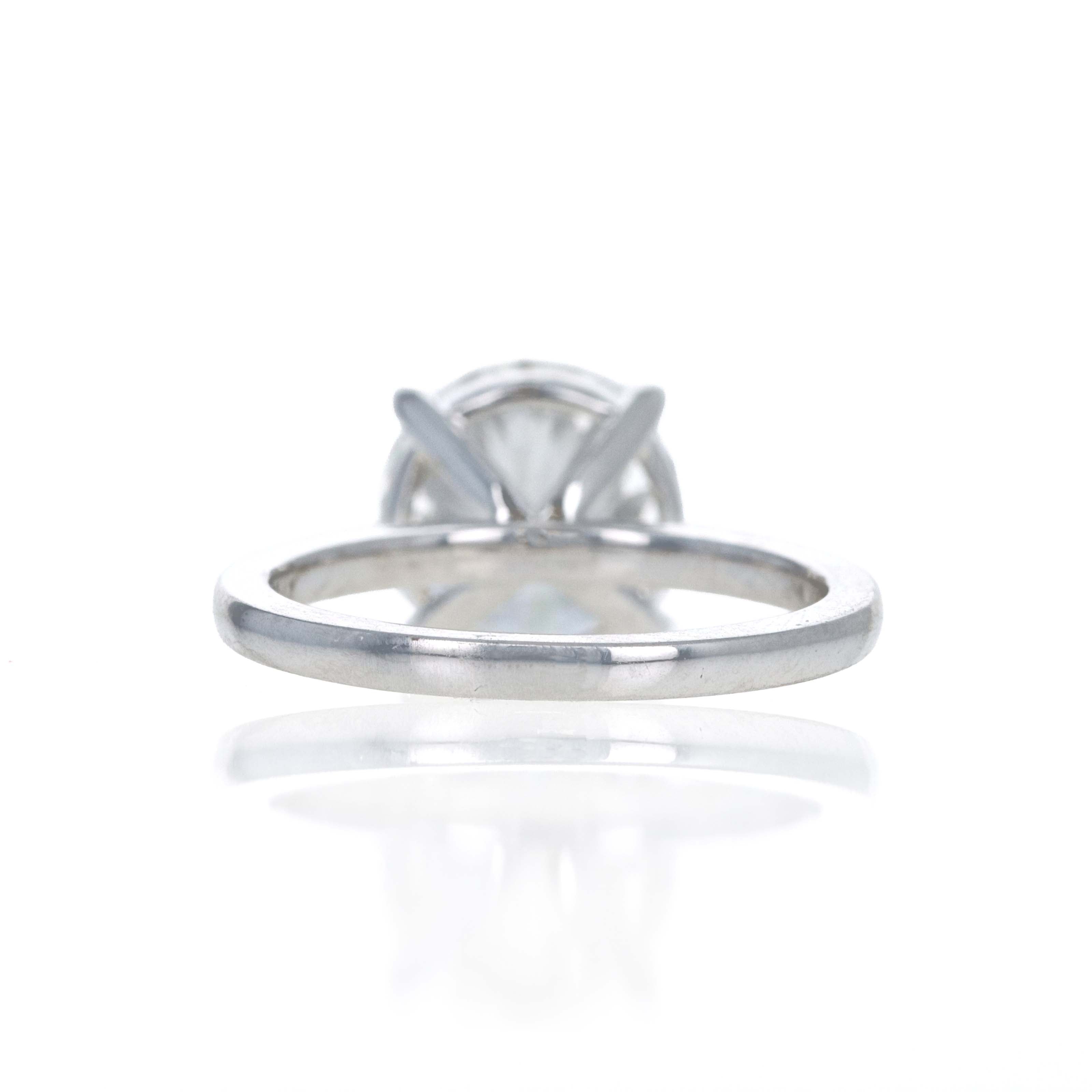 Lab Grown 4 Carat Round Diamond Solitaire Engagement Ring 14K White Gold