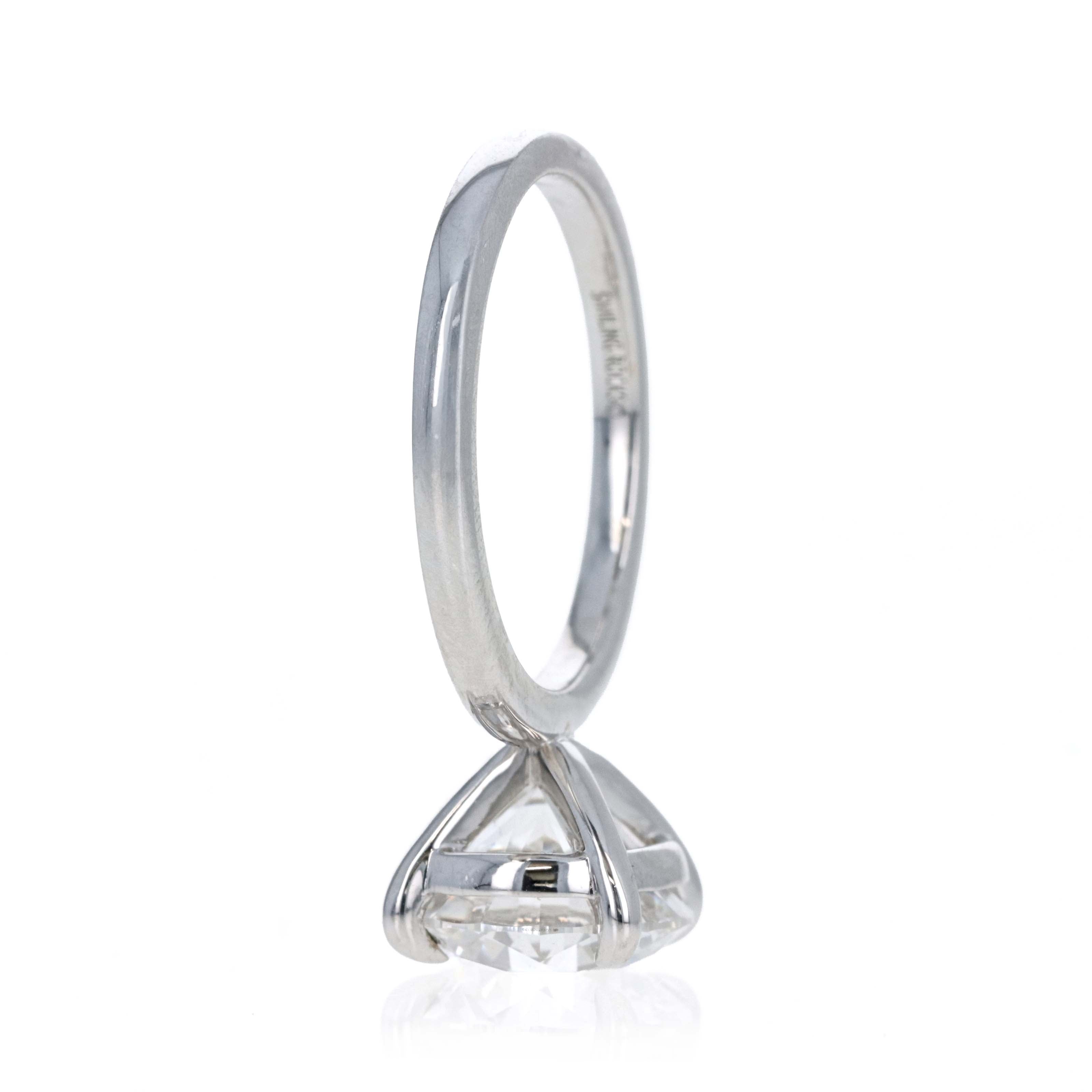 Lab Grown 4 Carat Round Diamond Solitaire Engagement Ring 14K White Gold