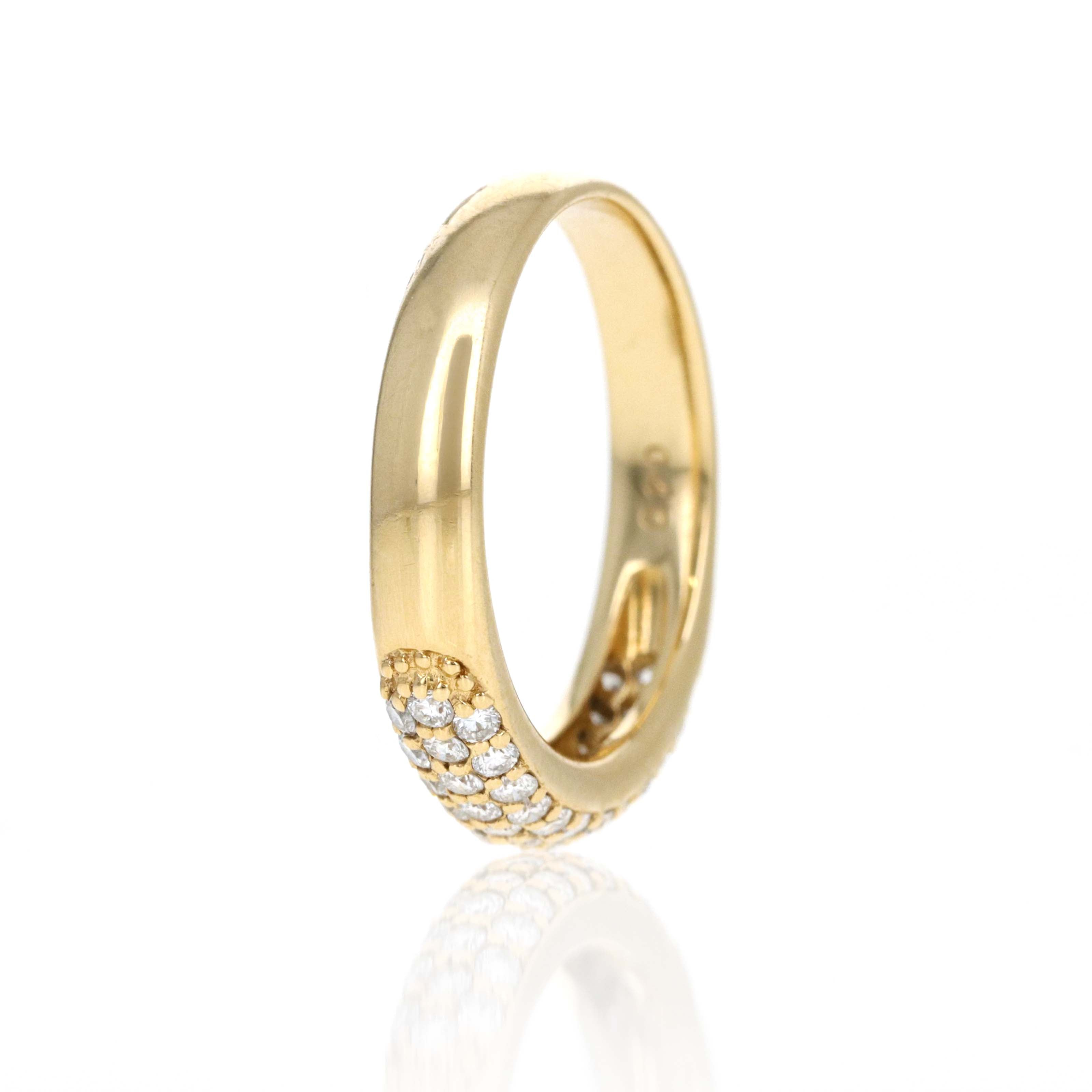 Ponte Vecchio 18K Yellow Gold 0.40 Carat Round Brilliant Diamond Pavé Ring -  Replica Handbags 