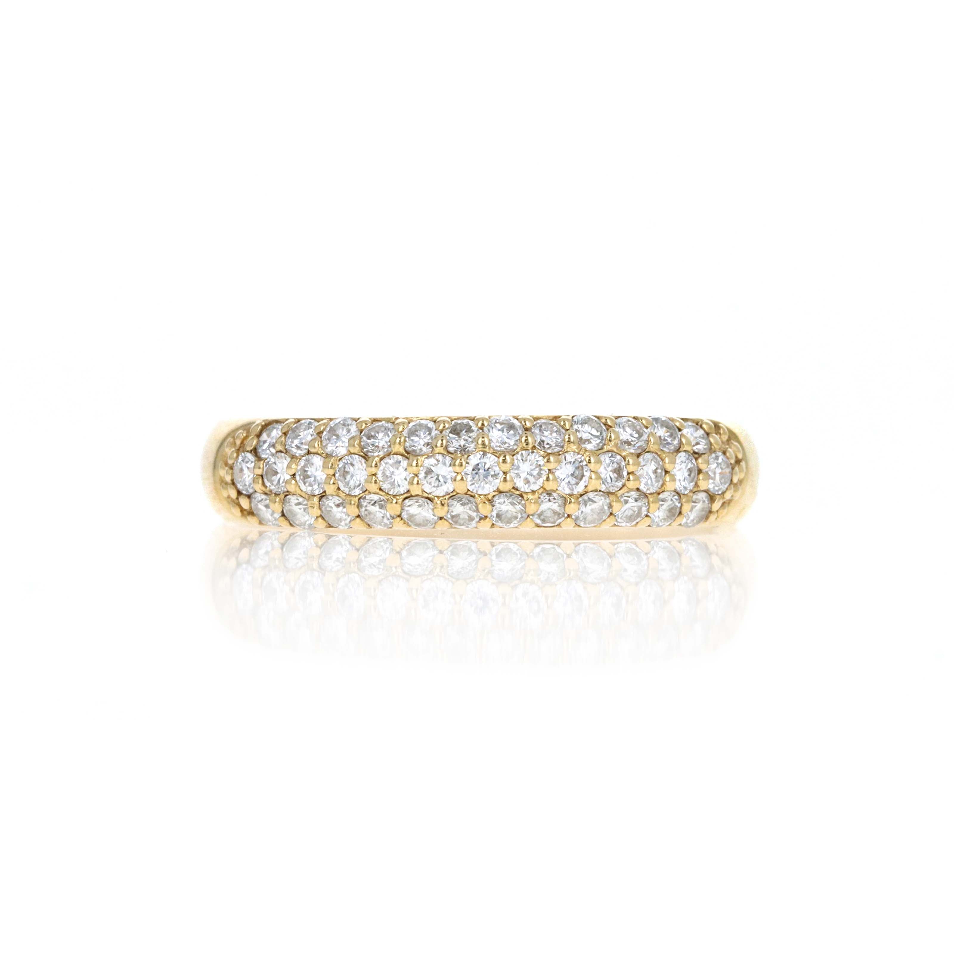 Ponte Vecchio 18K Yellow Gold 0.40 Carat Round Brilliant Diamond Pavé Ring - Replica Handbags