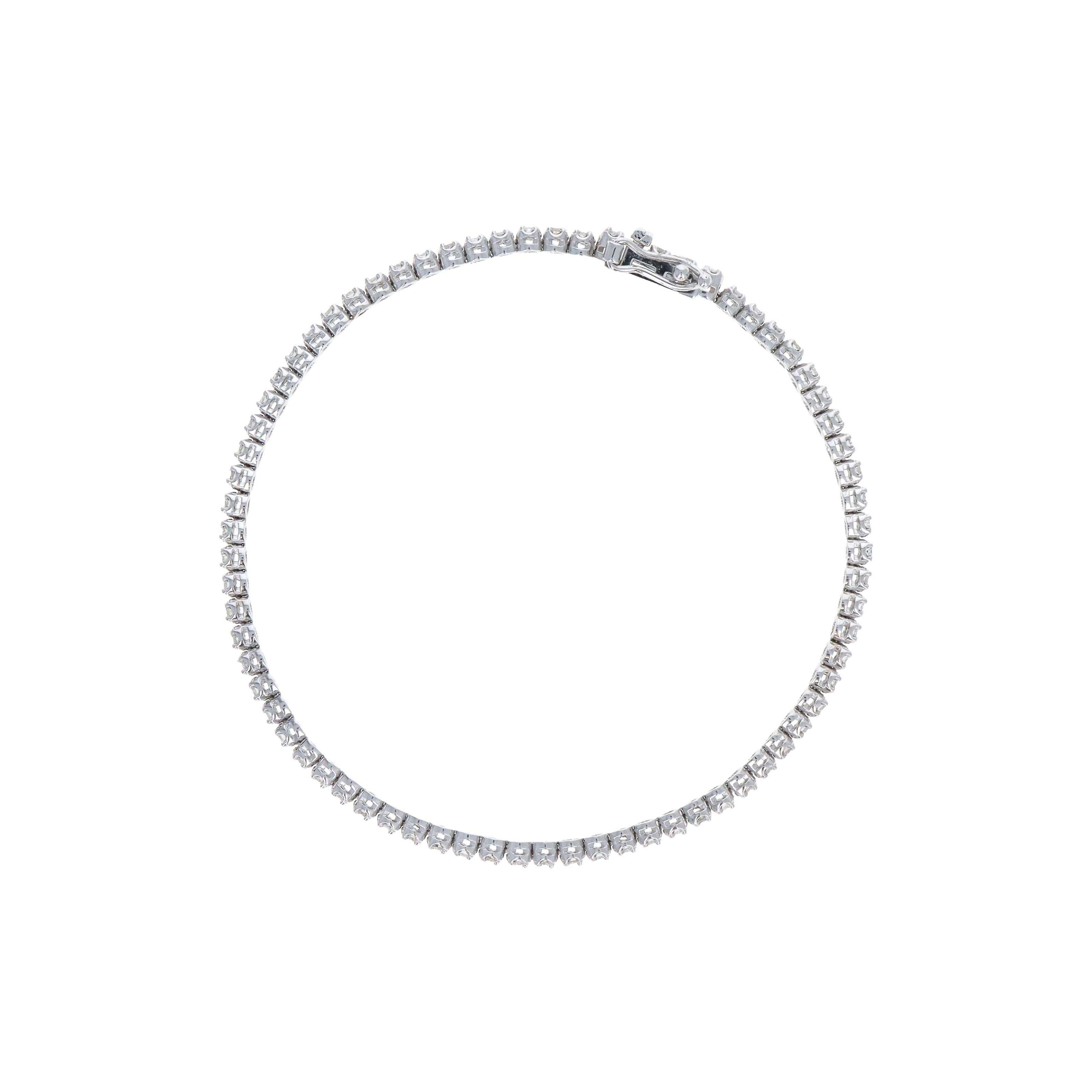 14K White Gold 1.30 Carat Round Diamond Tennis Bracelet -  Replica Handbags 