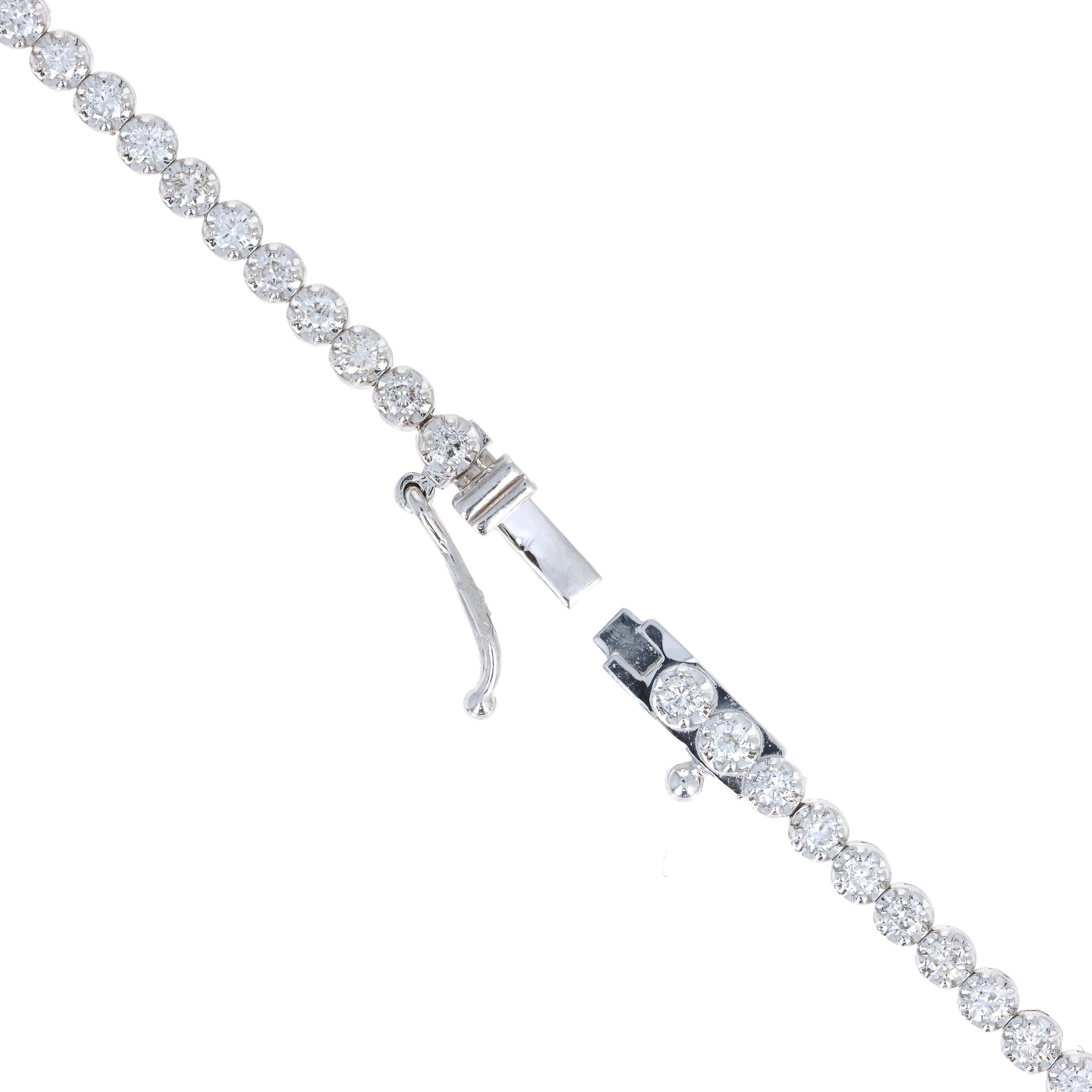 14K White Gold 1.30 Carat Round Diamond Tennis Bracelet -  Replica Handbags 