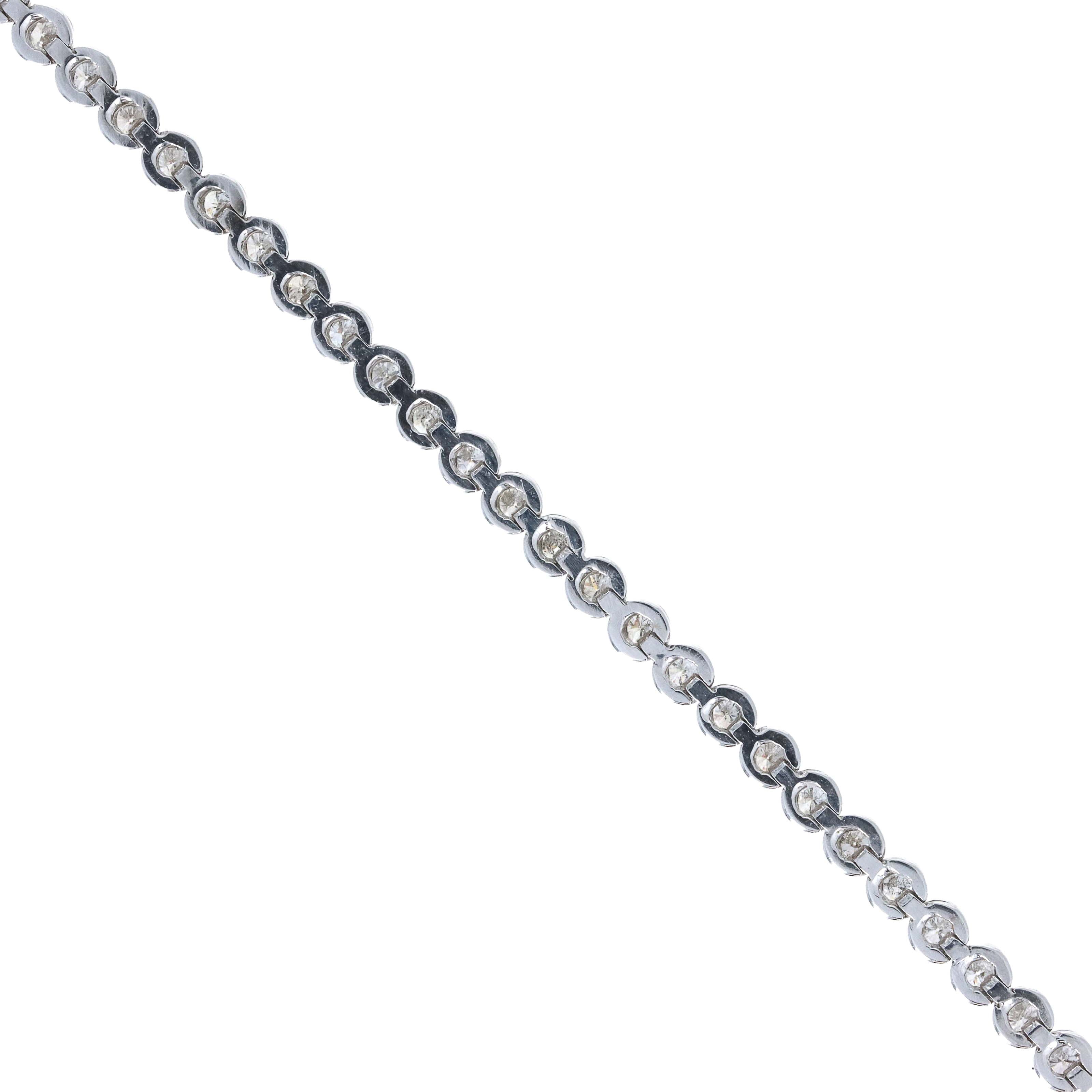 14K White Gold 1.30 Carat Round Diamond Tennis Bracelet -  Replica Handbags 