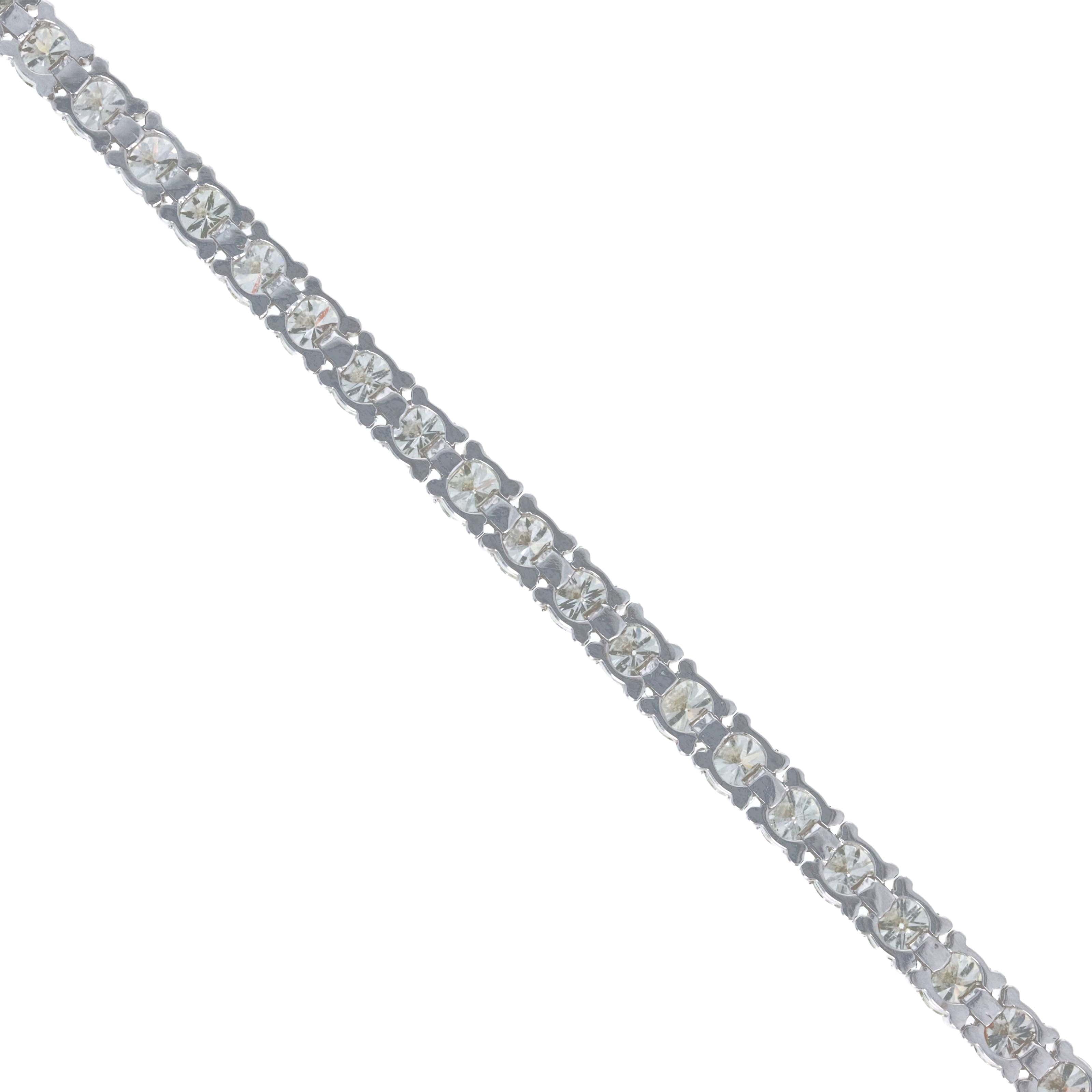 14K White Gold 5.15 Carat Round Diamond Tennis Bracelet