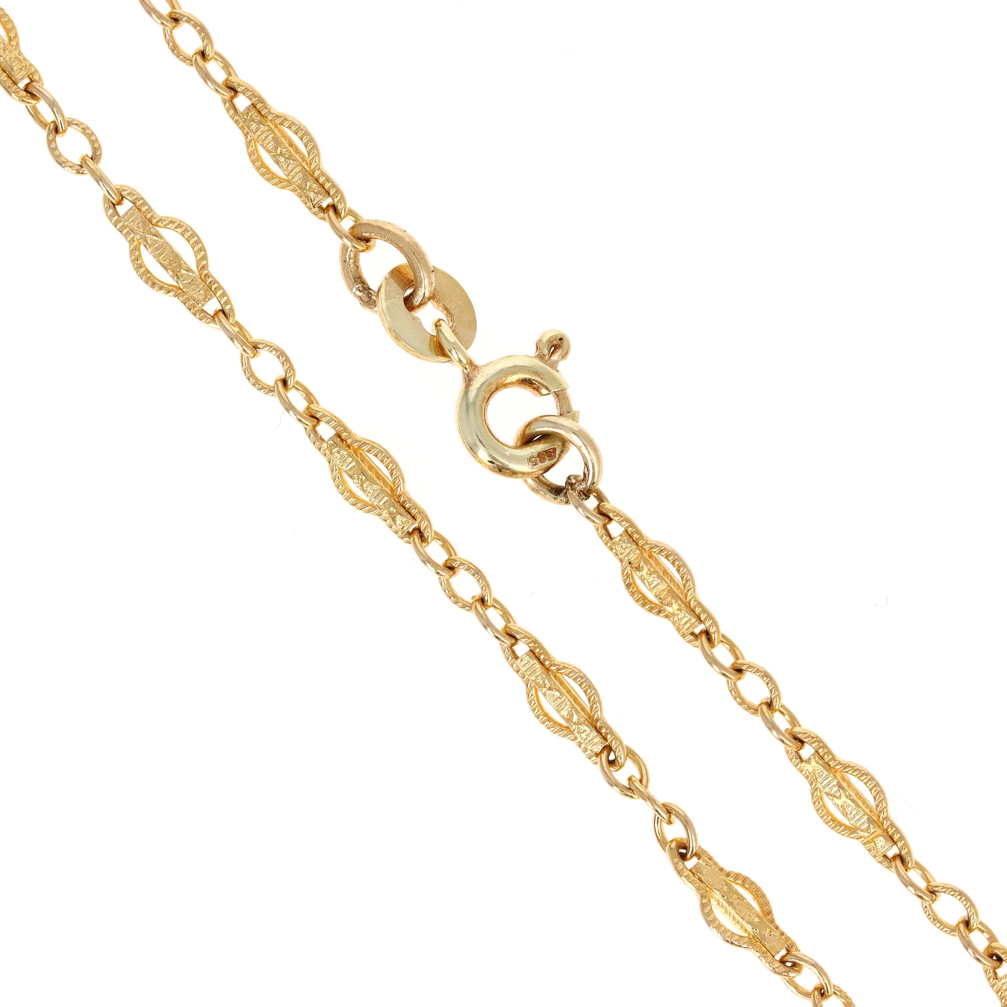 14K Yellow Gold 3.2mm Fancy Link Chain Bracelet - Replica Handbags