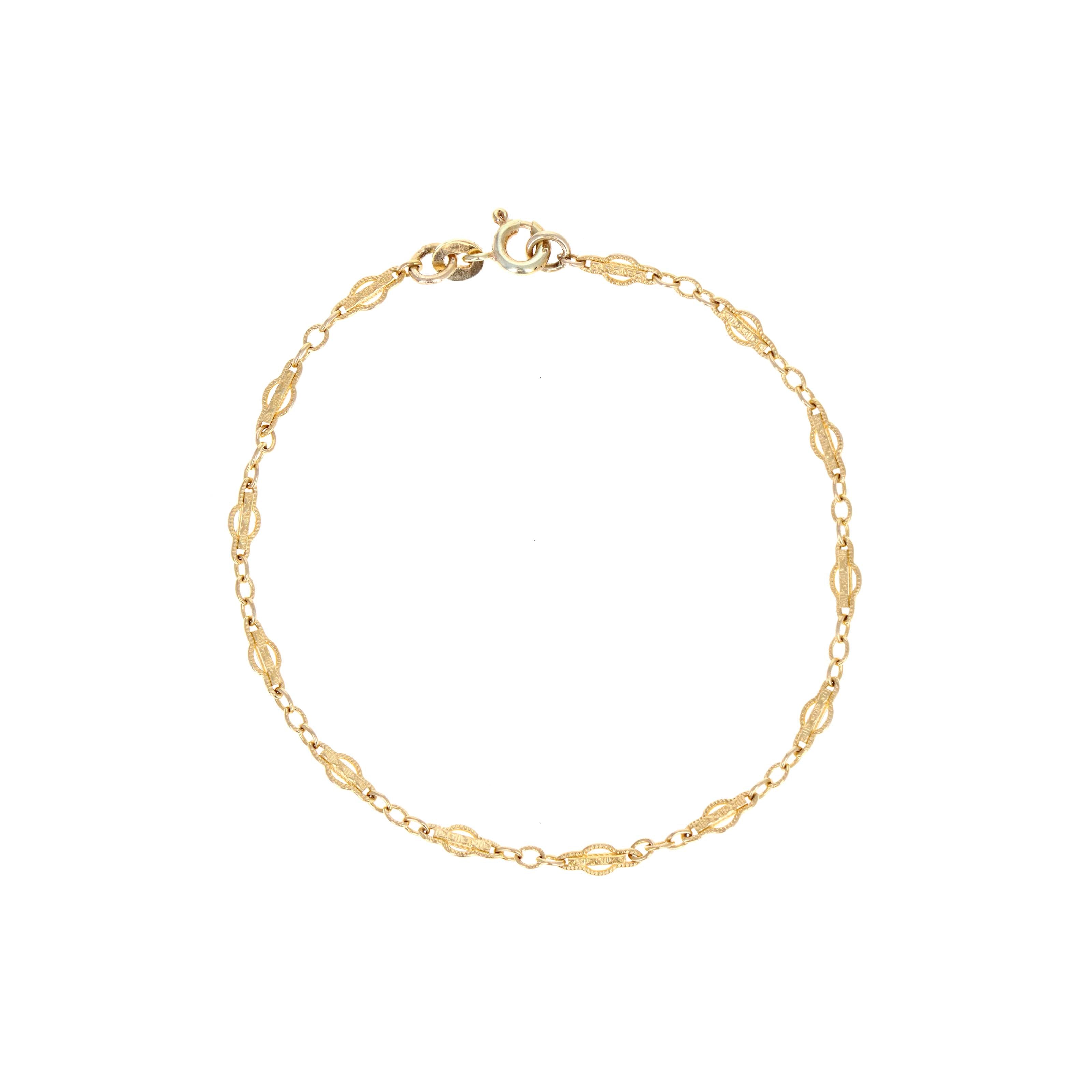14K Yellow Gold 3.2mm Fancy Link Chain Bracelet -  Replica Handbags 