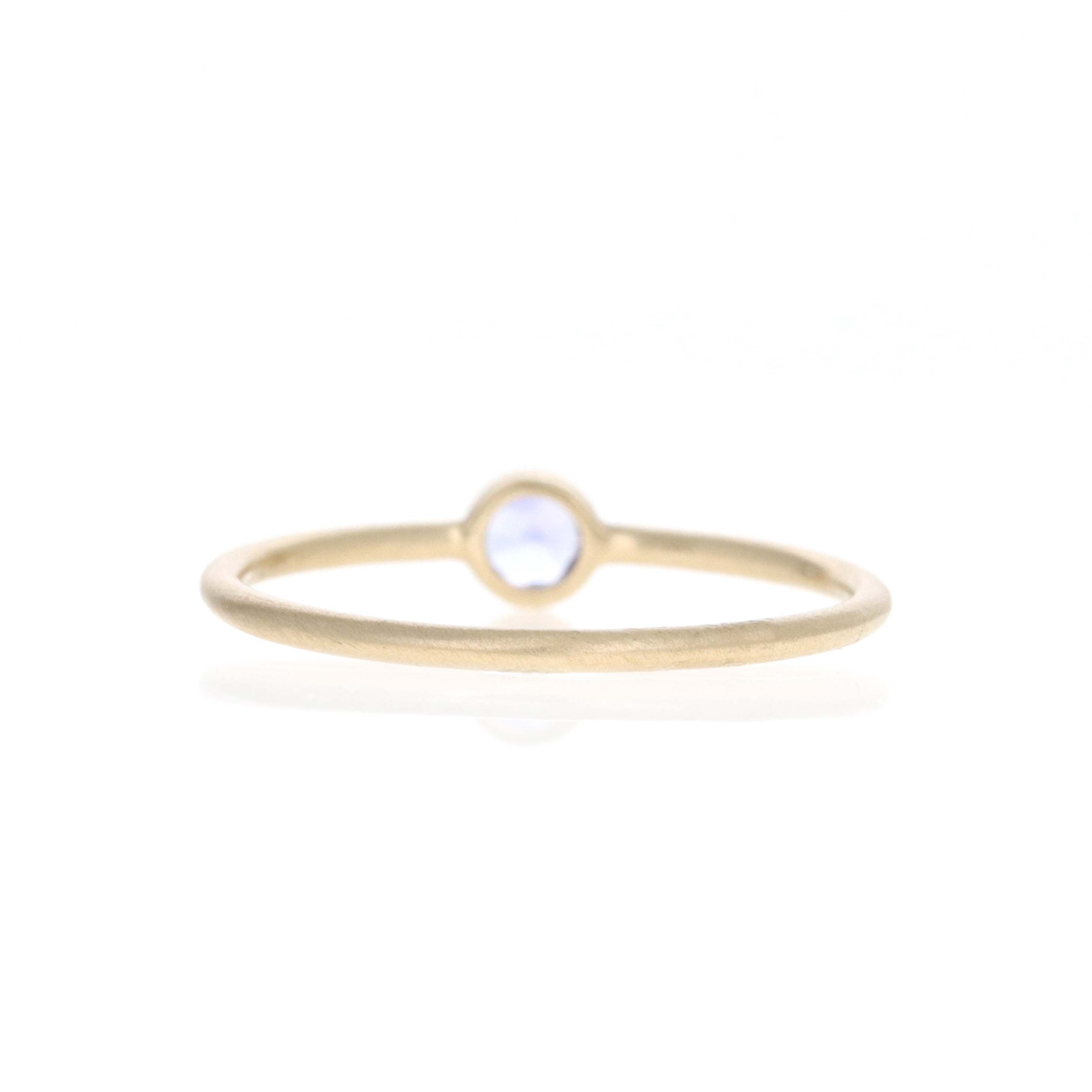 14K Yellow Gold 0.14 Carat Tanzanite Bezel Brushed Ring - Replica Handbags