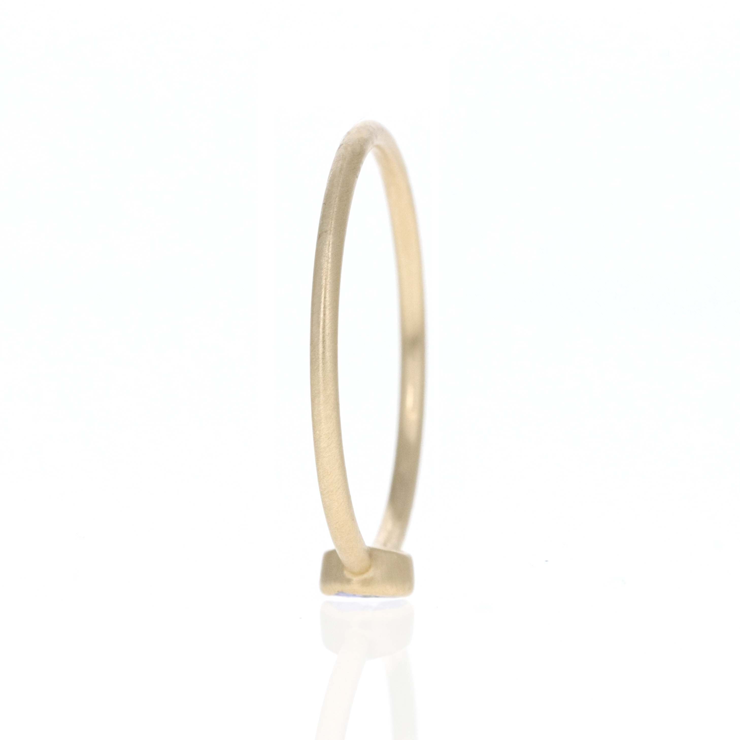 14K Yellow Gold 0.14 Carat Tanzanite Bezel Brushed Ring -  Replica Handbags 