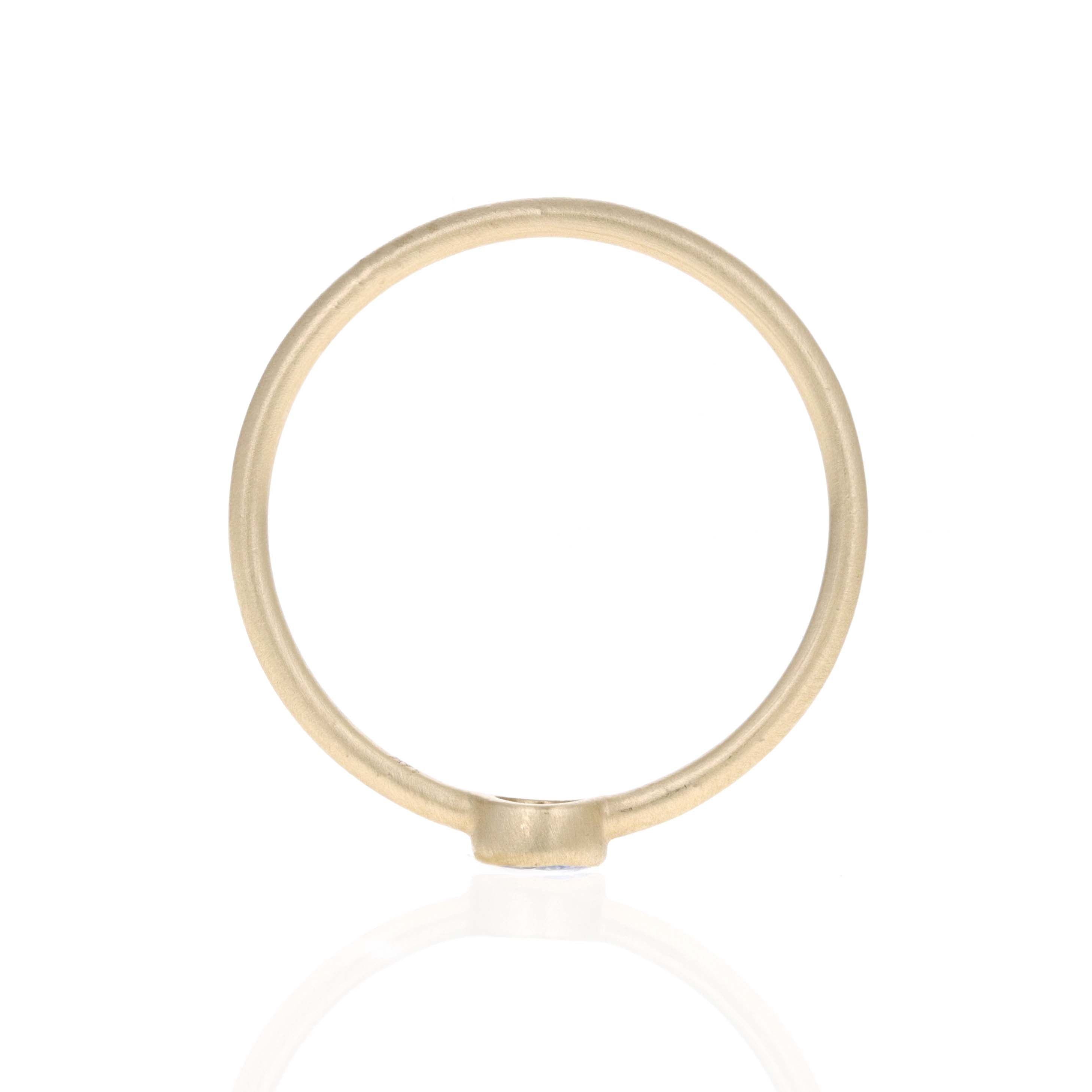 14K Yellow Gold 0.14 Carat Tanzanite Bezel Brushed Ring - Replica Handbags