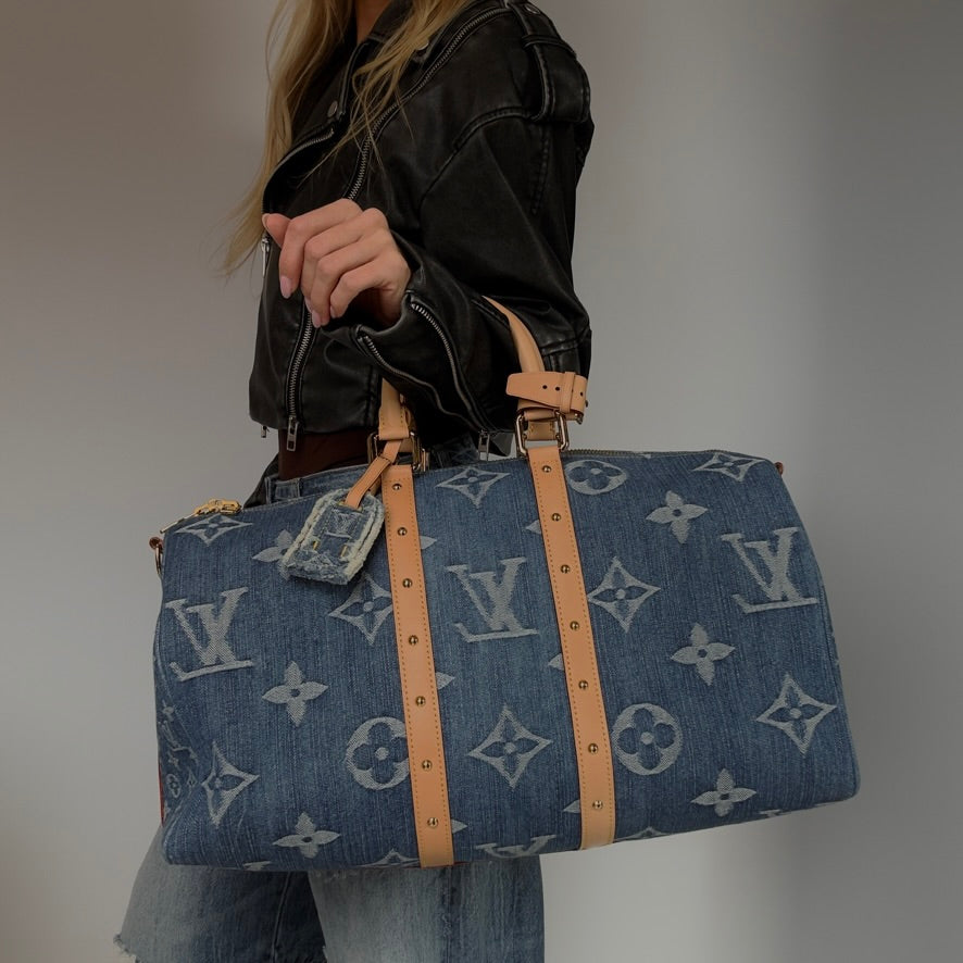 Louis Vuitton Keepall Bandouliere 45 Denim - Replica Handbags
