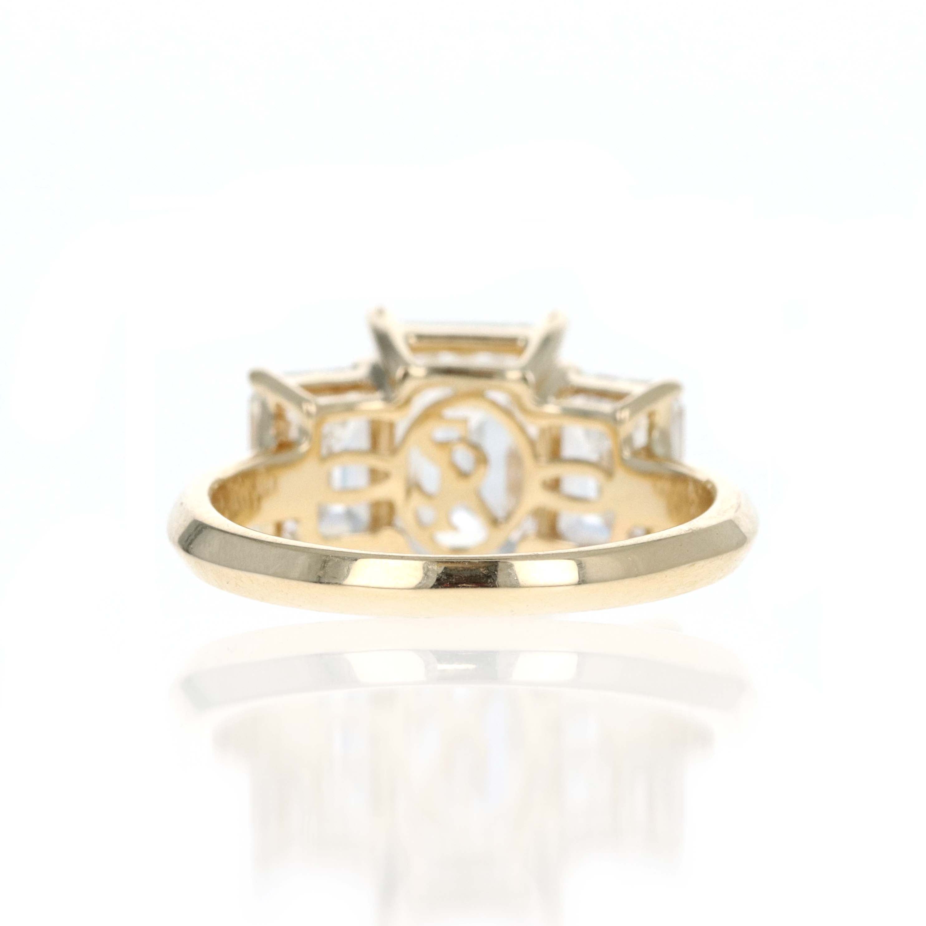 Lab Grown 5 Carat Emerald Diamond Three Stone Engagement Ring -  Replica Handbags 