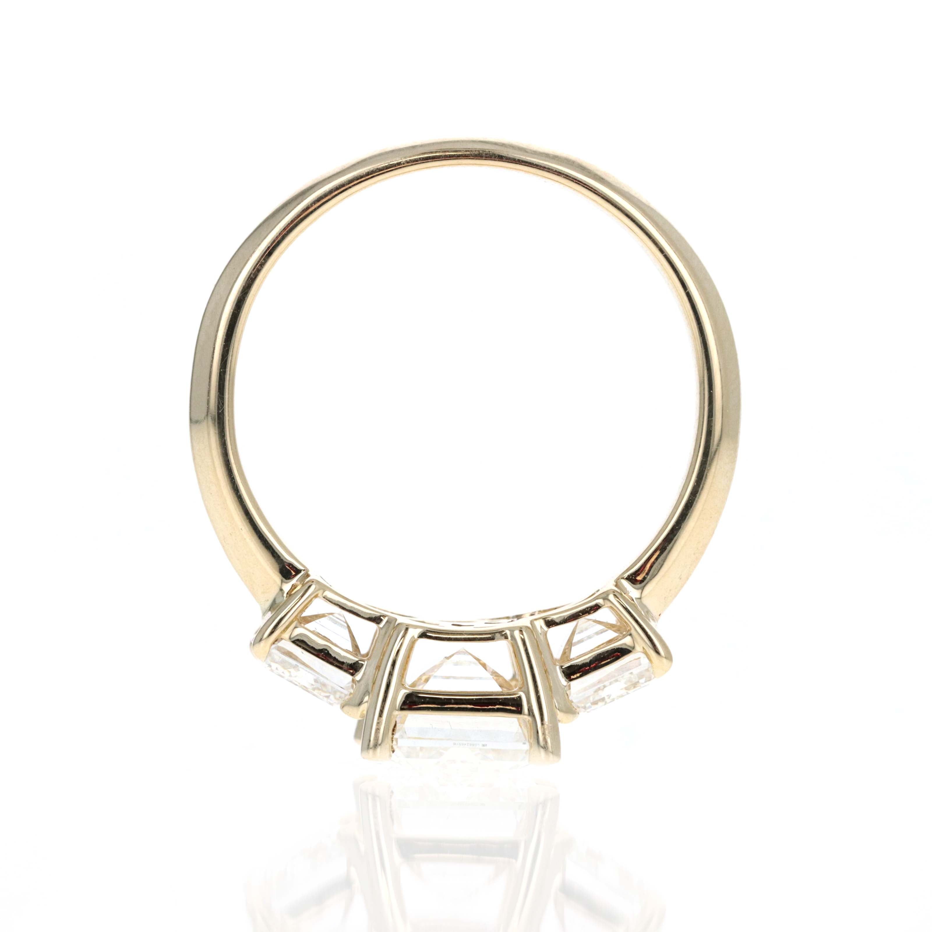 Lab Grown 5 Carat Emerald Diamond Three Stone Engagement Ring -  Replica Handbags 